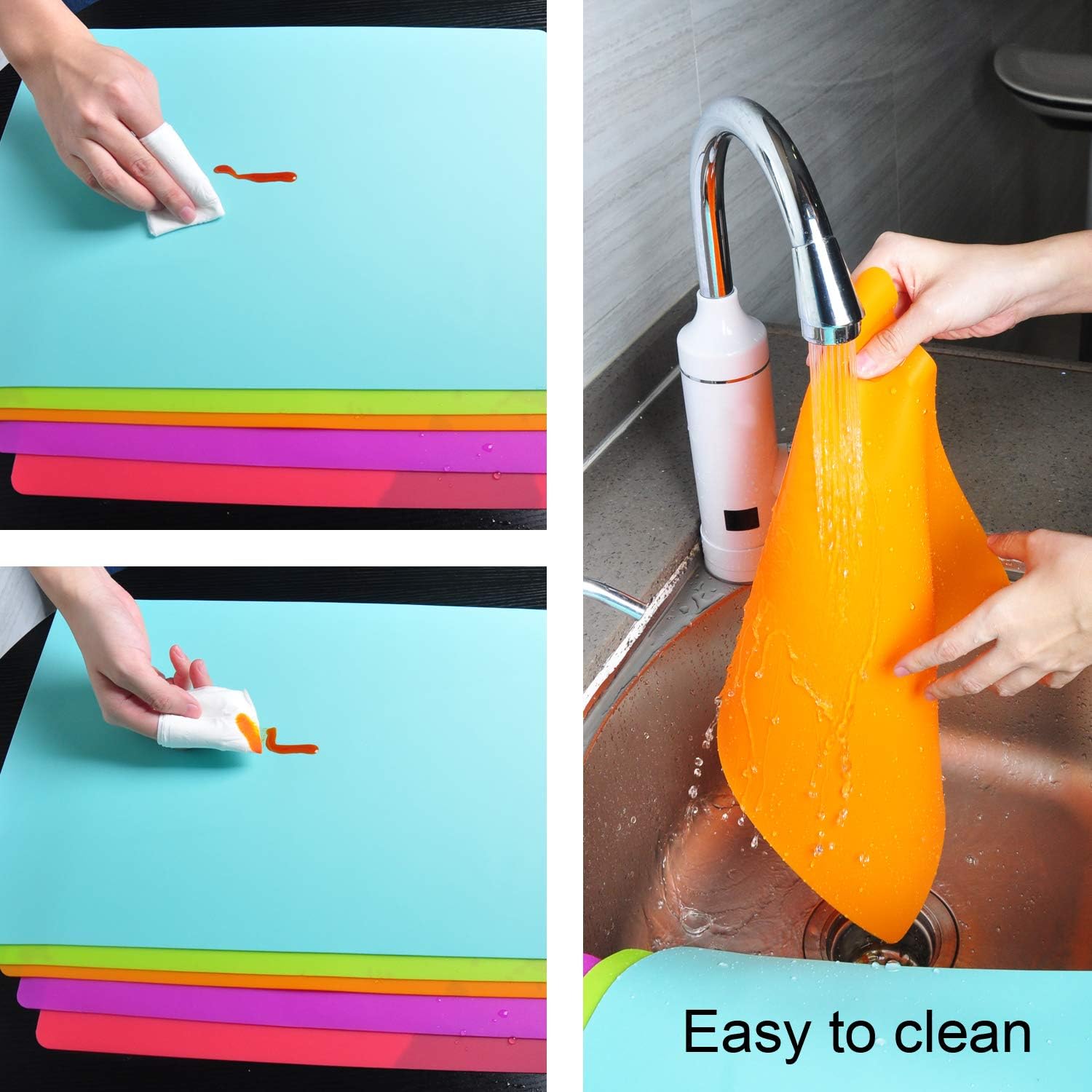 Manteles individuales para niños, manteles individuales de silicona para mesa de comedor, cocina, tapete de comedor impermeable para niños pequeños,