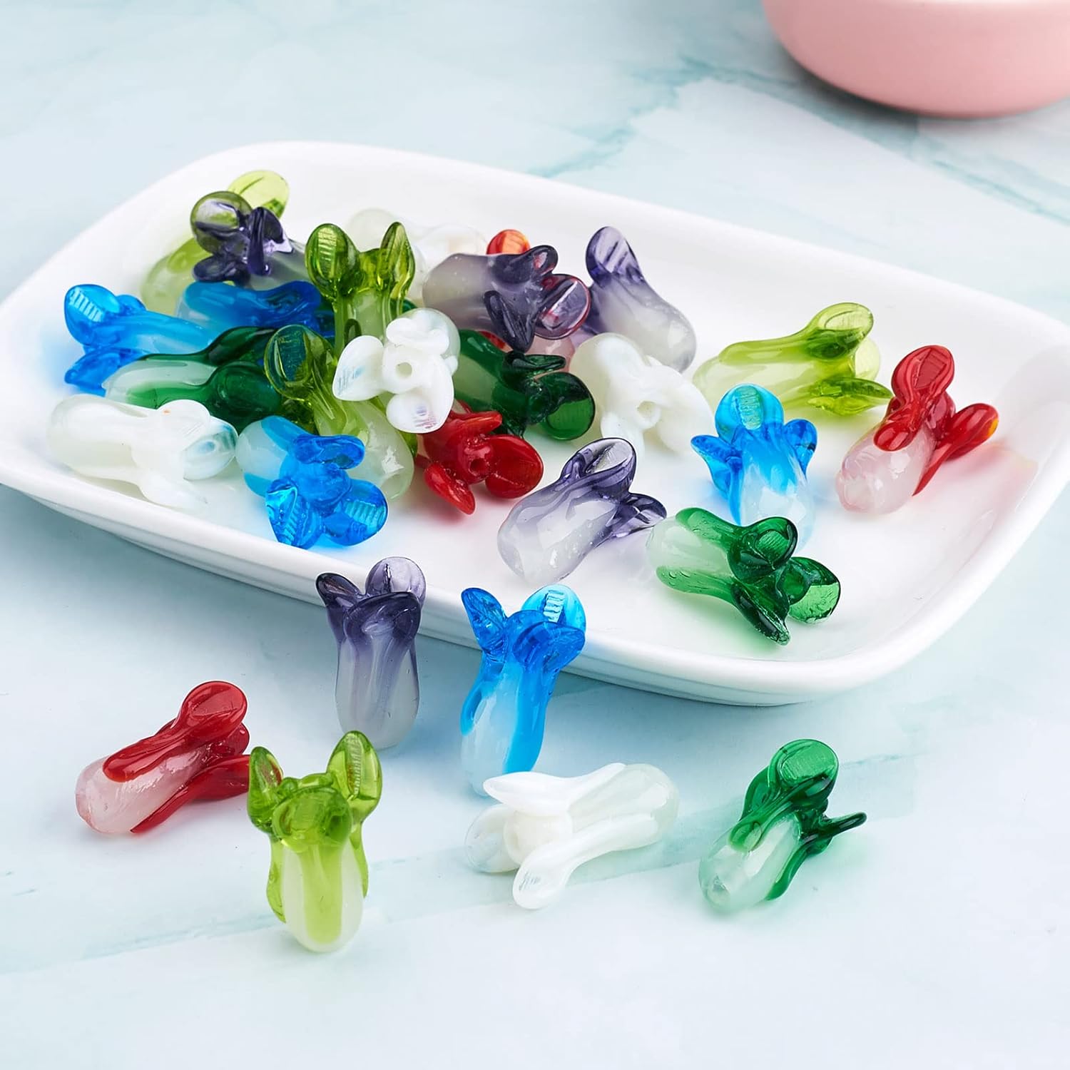 Craftdady Vegetable Food Lampwork Glass Charm Bead Handmade Dangle Beads for Jewelry Bracelet Necklace Making