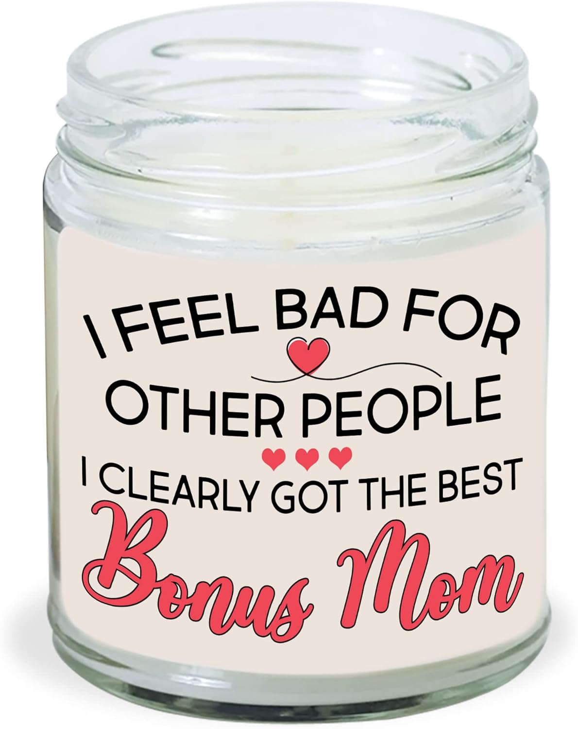 SHINFAM Vela de bonificación para mamá con texto en inglés “I Clearly Got The Best Bonus Mom Thank You”, regalo de cumpleaños o Navidad para madre