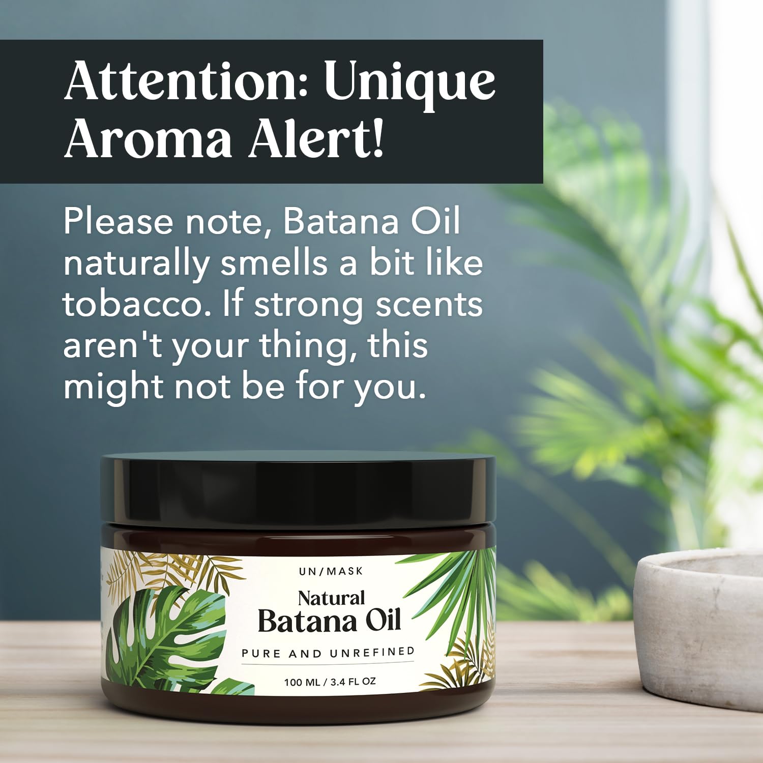 Aceite de batana para el crecimiento del cabello, aceite de batana 100% crudo, 3.4 onzas, aceite de batana puro de Honduras, producto vegano natural