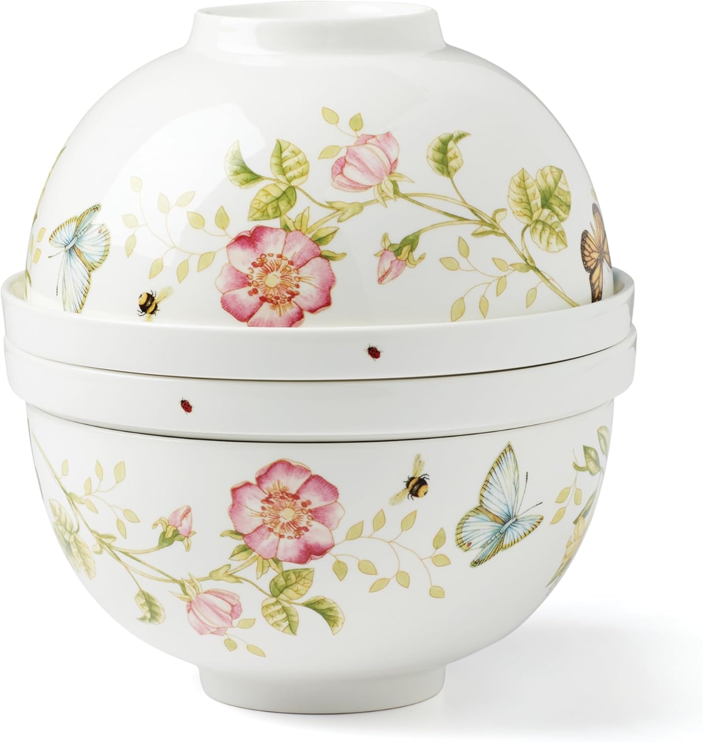 Lenox – Juego de vajilla tipo nido Luna Butterfly Meadow, 10.85 libras, multicolor
