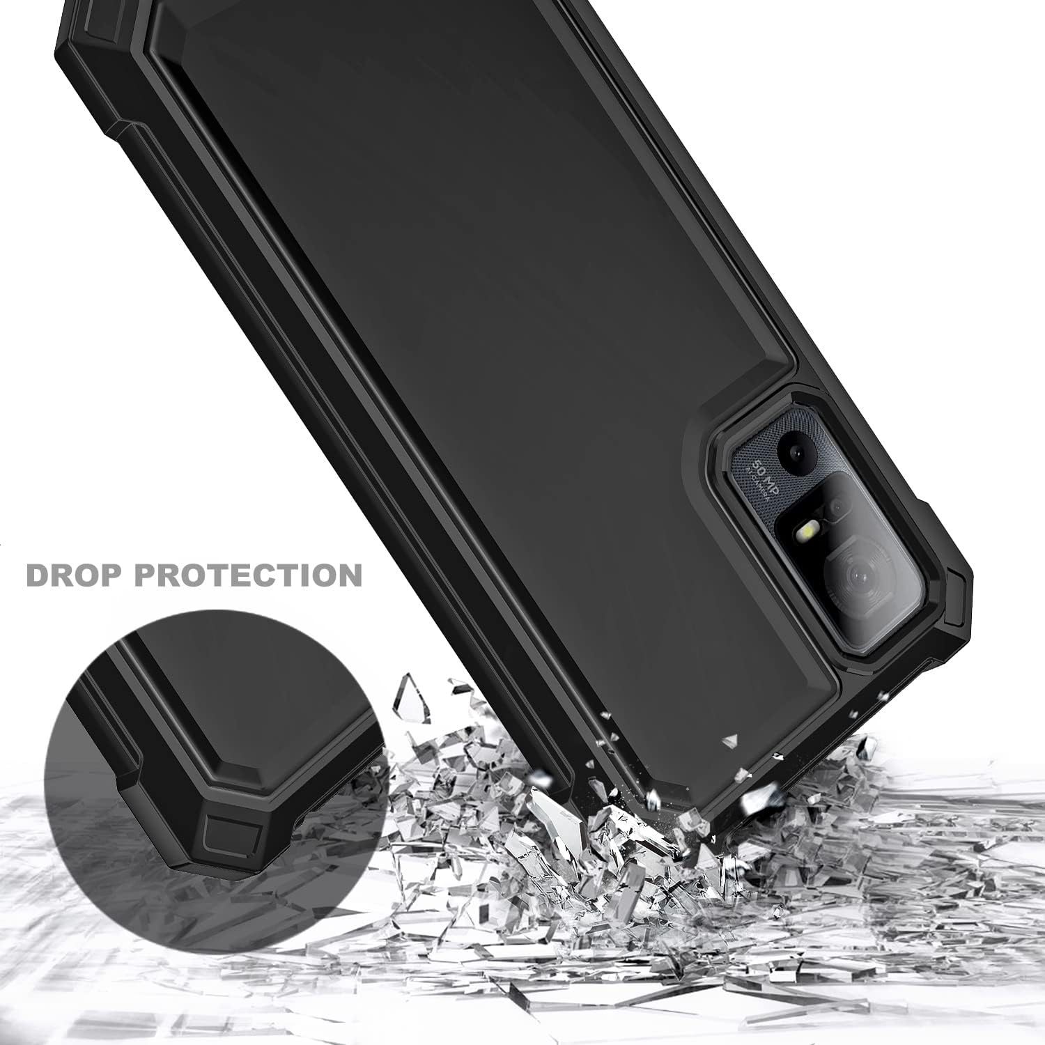 NZND Funda compatible con TCL 40 XE 5GTCL 40 X 5G con protector de pantalla incorporado, cubierta protectora de cuerpo completo a prueba de golpes,