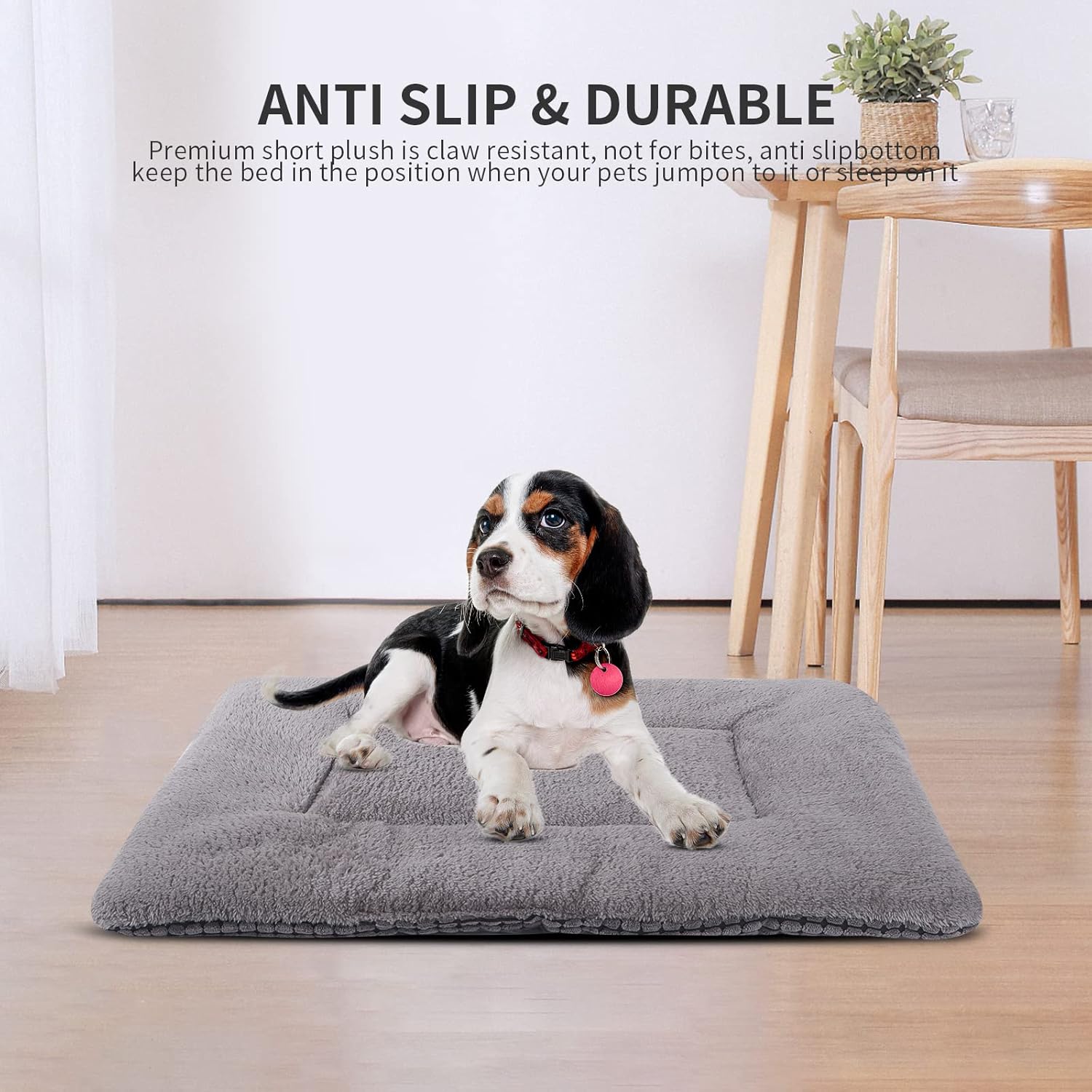 Tapete reversible para cama para perro con terciopelo de felpa y maíz, cojín suave y cálido para mascotas, colchón lavable de doble propósito para