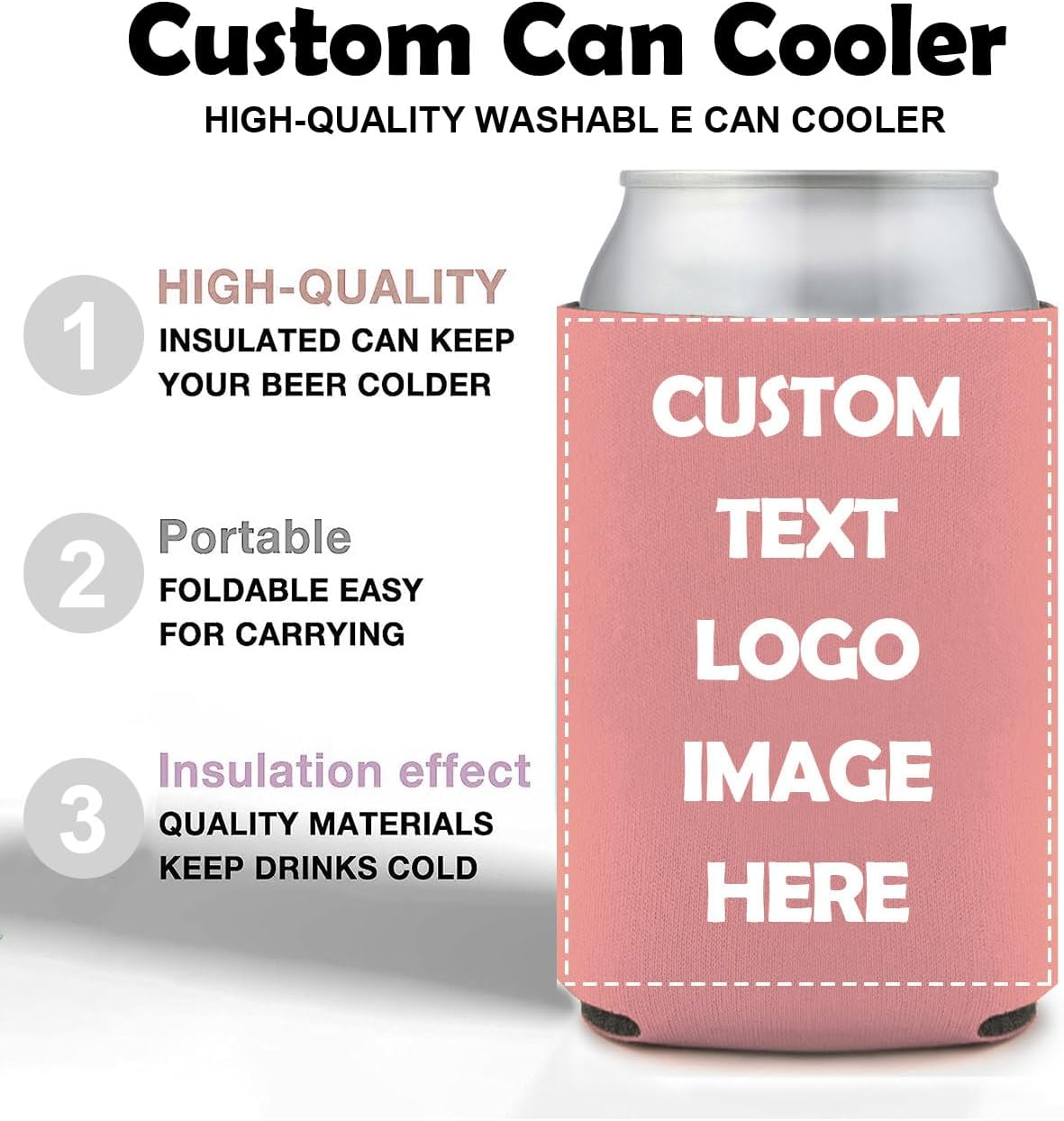 Juego de 1 enfriador de latas personalizado, soporte para bebidas frías para latas, enfriadores de latas de graduación personalizados, fundas