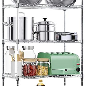 Estantería de alambre de metal de 5 niveles para aperitivos, estante de almacenamiento ajustable en altura con certificación NSF, estantes de Estantería de alambre de metal de 5 niveles para aperitivos, estante de almacenamiento ajustable en altura con certificación NSF, estantes de