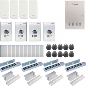 Visionis FPC-6552 Control de acceso de cuatro puertas TCP IP Wiegand para columpio eléctrico 600lbs Mag Lock Controller Box + lector de tarjetas Visionis FPC-6552 Control de acceso de cuatro puertas TCP IP Wiegand para columpio eléctrico 600lbs Mag Lock Controller Box + lector de tarjetas