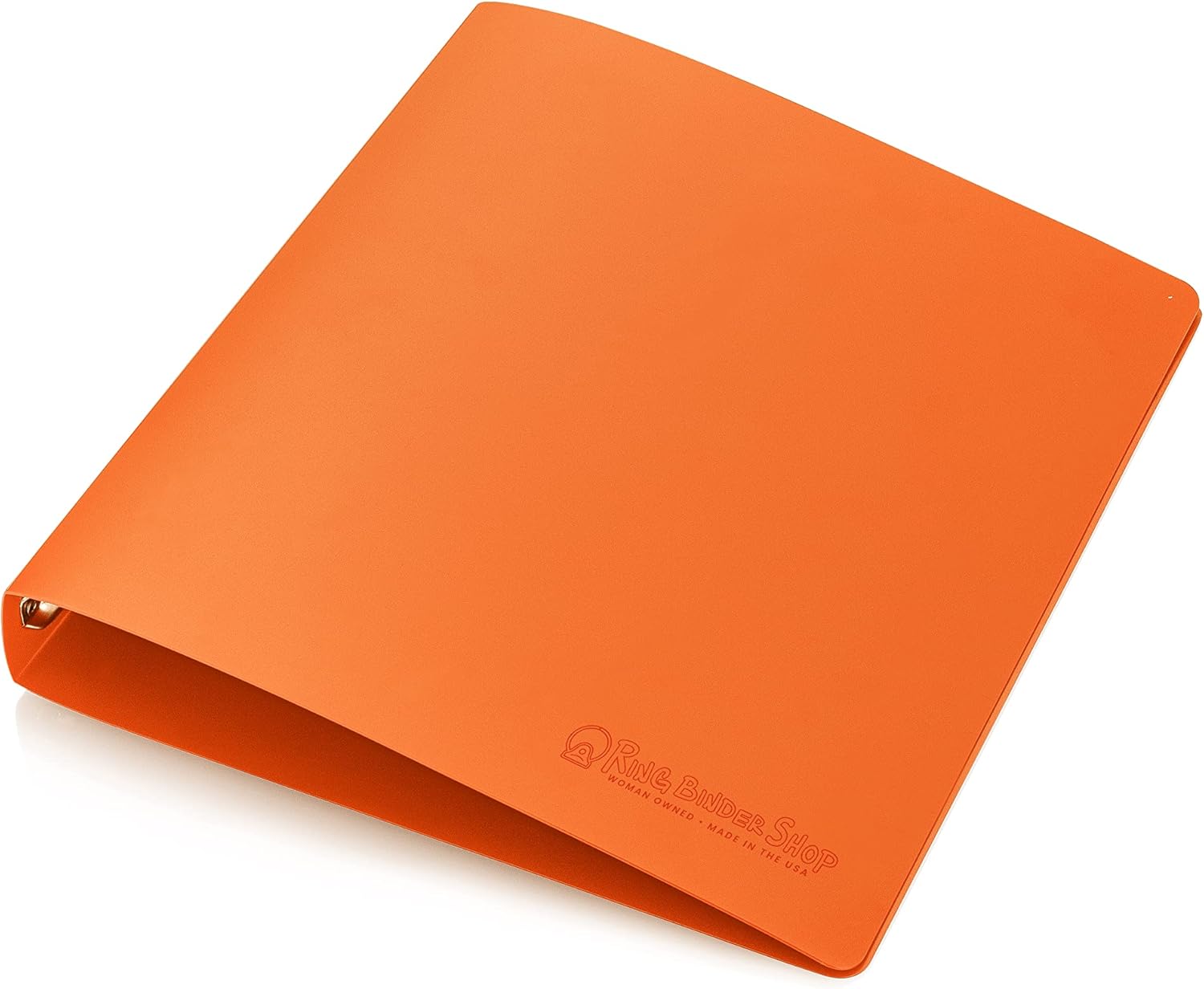 Carpeta económica de 3 anillos redondos de 1 pulgada, con capacidad para 175 hojas, flexible, ligera, paquete de 4, apertura lateral, color naranja