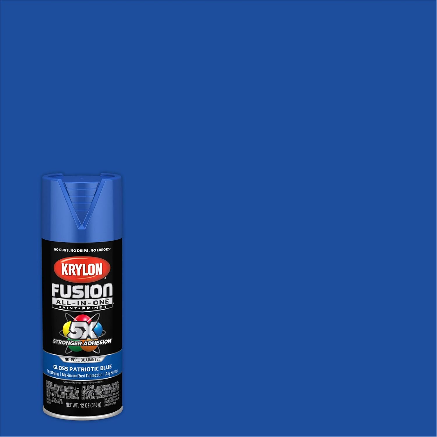 Krylon K02716007 Fusion – Pintura en aerosol todo en uno para uso en interiores y exteriores, azul patriótico brillante, 12 onzas (paquete de 2)