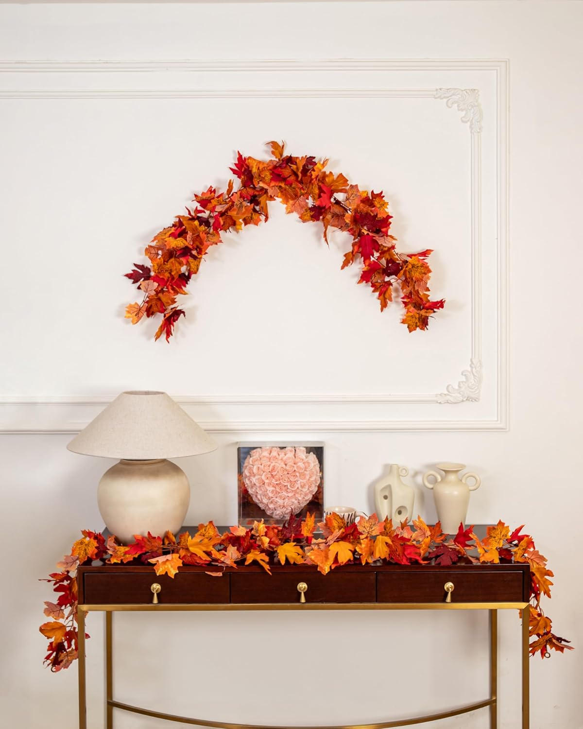 DuHouse Paquete de 7 guirnaldas de hojas de arce de otoño de 6 pies, guirnalda artificial de otoño con hojas de otoño para Halloween, Acción de