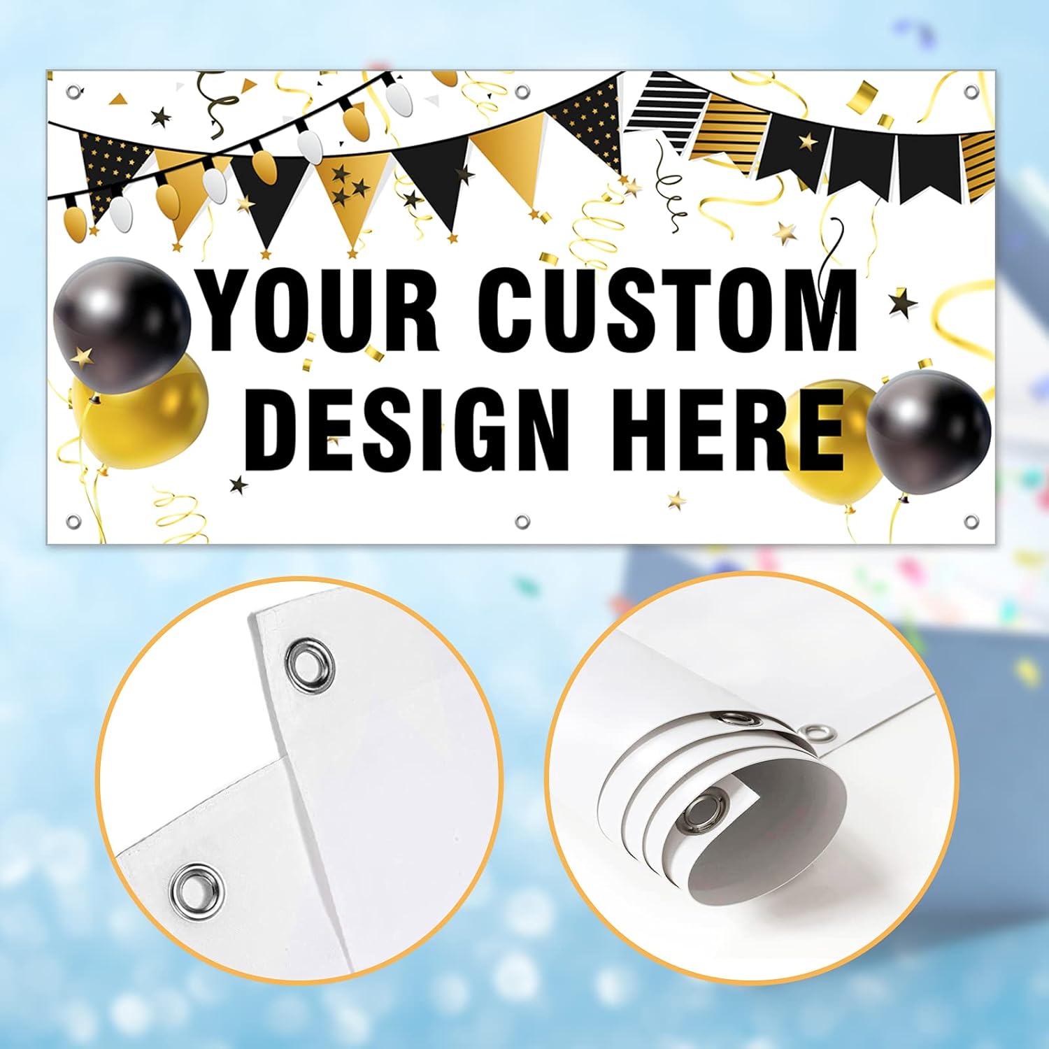 Pancartas y letreros personalizados personalizados de graduación y cumpleaños con texto fotográfico, para decoraciones de fiestas, negocios, rojo y