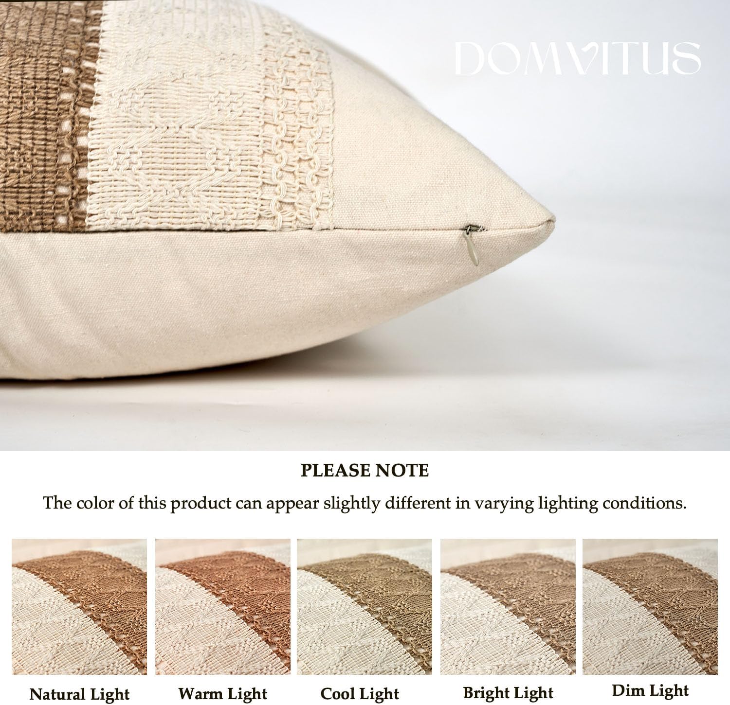 DOMVITUS Fundas de almohada bohemias de 18 x 18 pulgadas, fundas de almohada decorativas para casa de campo, fundas de almohada neutras para sala de