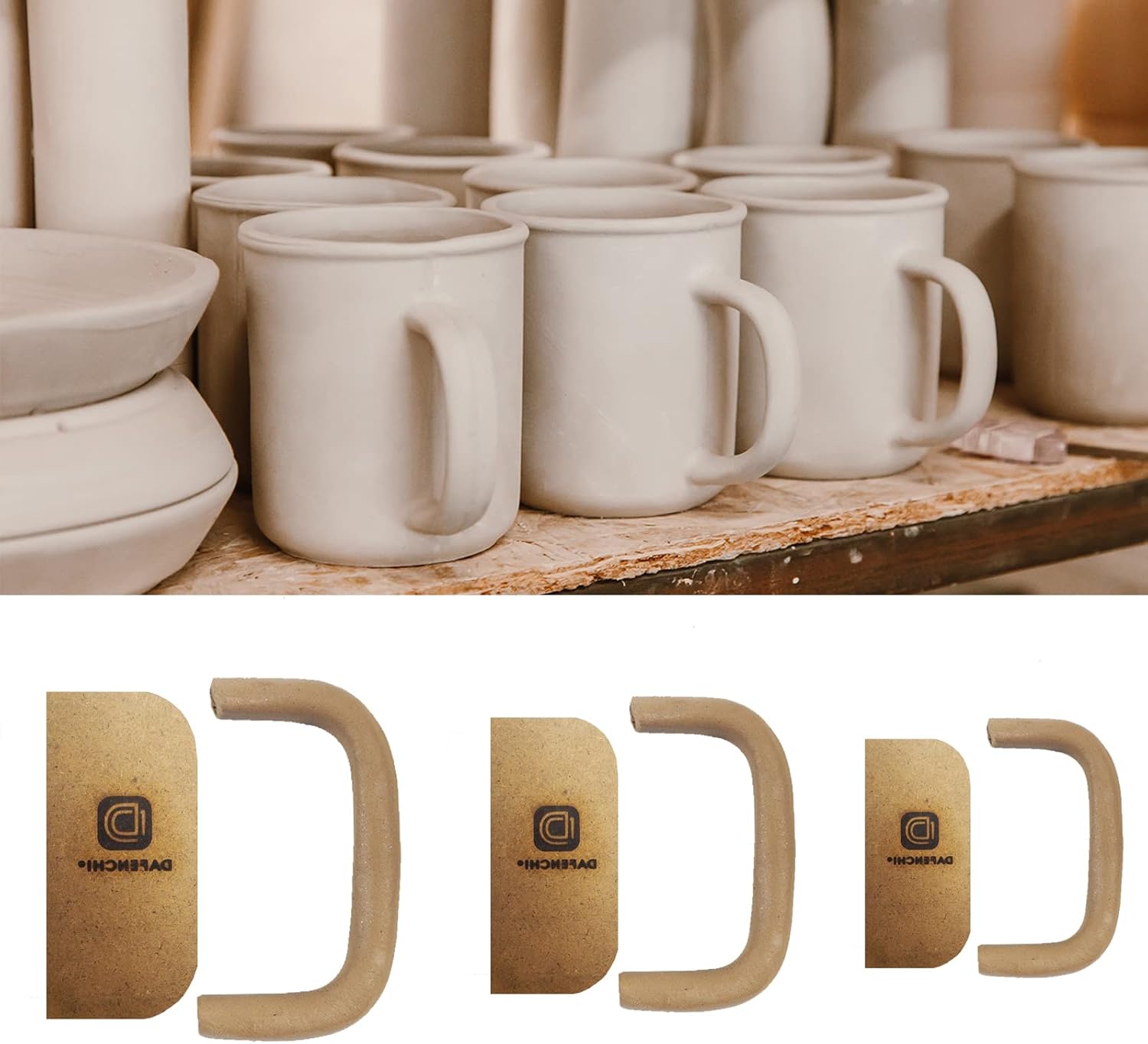 DAFENCHI Moldes de mango de taza de cerámica para arcilla, formas de mango de taza pequeña para tazas pequeñas, herramienta de fabricación de mango