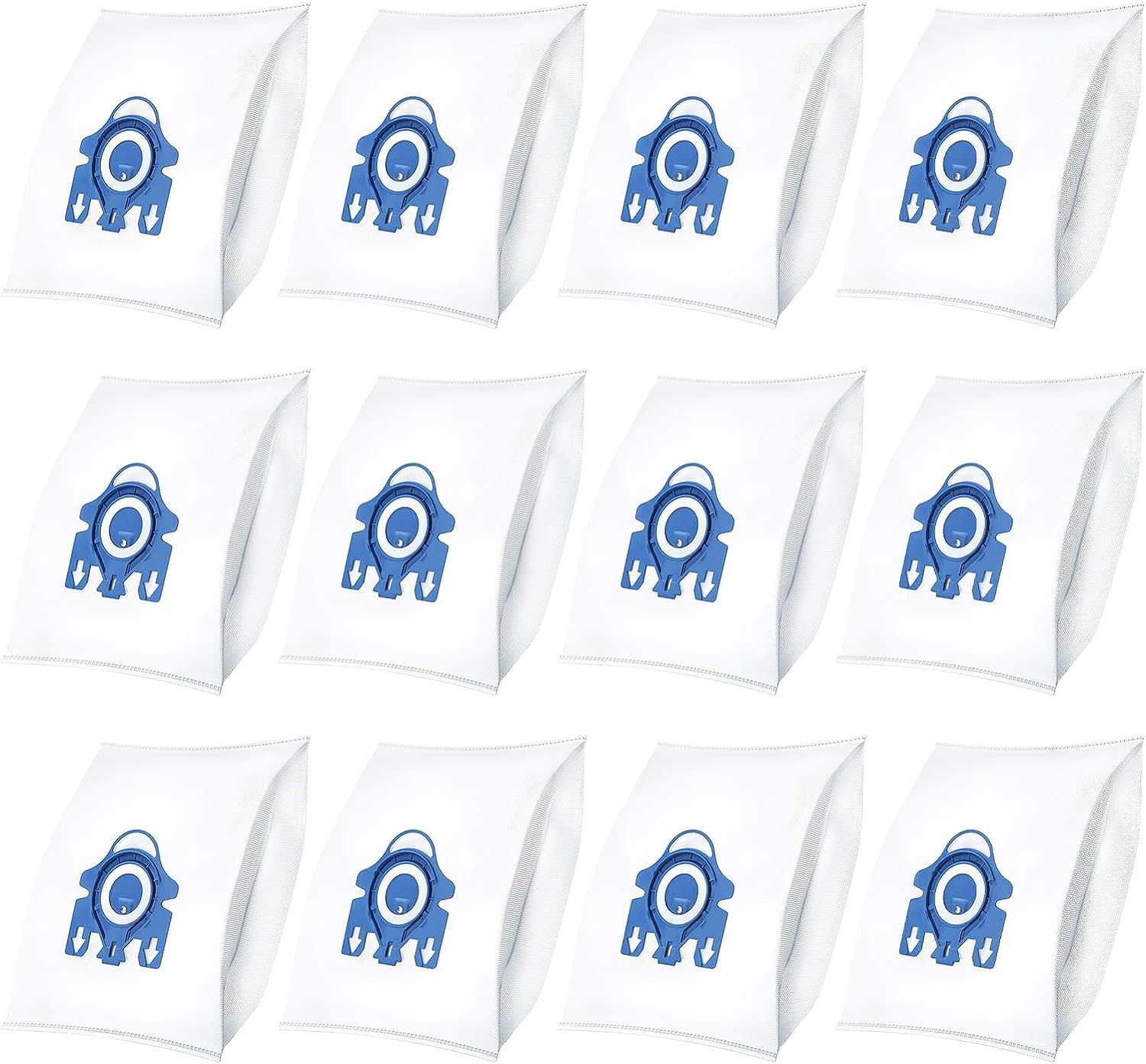 Paquete de 12 bolsas de vacío GN Airclean de repuesto para bolsas de aspiradora Miele AirClean 3D GN, aptas para bolsas Miele GN para aspiradora