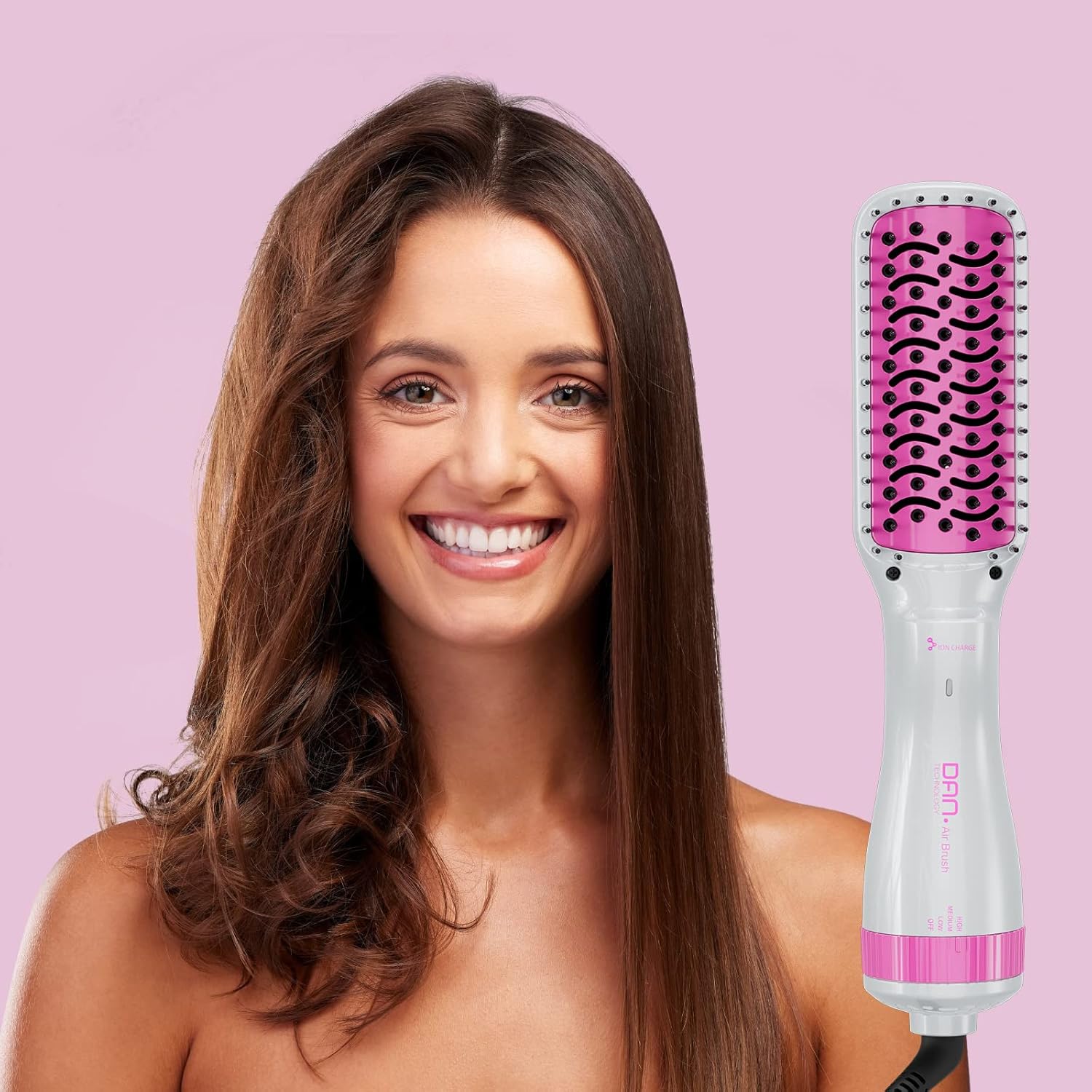 Cepillo secador de pelo de iones negativos, 3 en 1, secador de pelo de paleta de un paso, secador de cepillo de 2 pulgadas, secador de pelo de