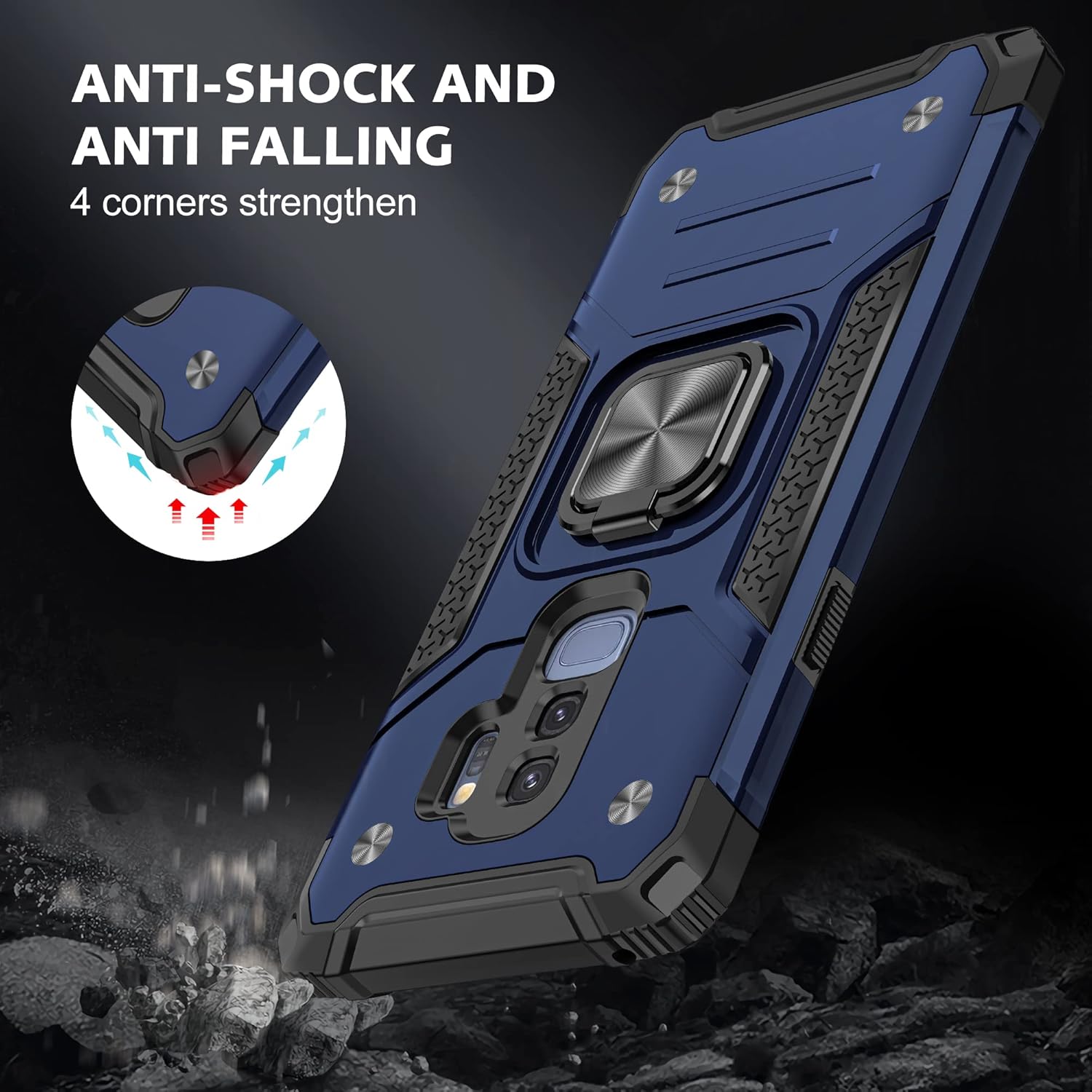 AYMECL Funda para Samsung Galaxy S9 Plus con protector de pantalla de TPU flexible autorreparable 2 unidades, grado militar doble a prueba de golpes