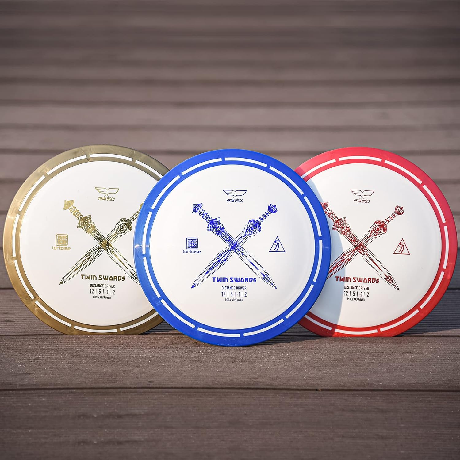 Yikun Disc Golf Drivers Twin Swords Disco de distancia Disco de Golf Disco de 6.00-6.24 oz Disco de velocidad Golf 3pcs Perfecto para juegos al aire