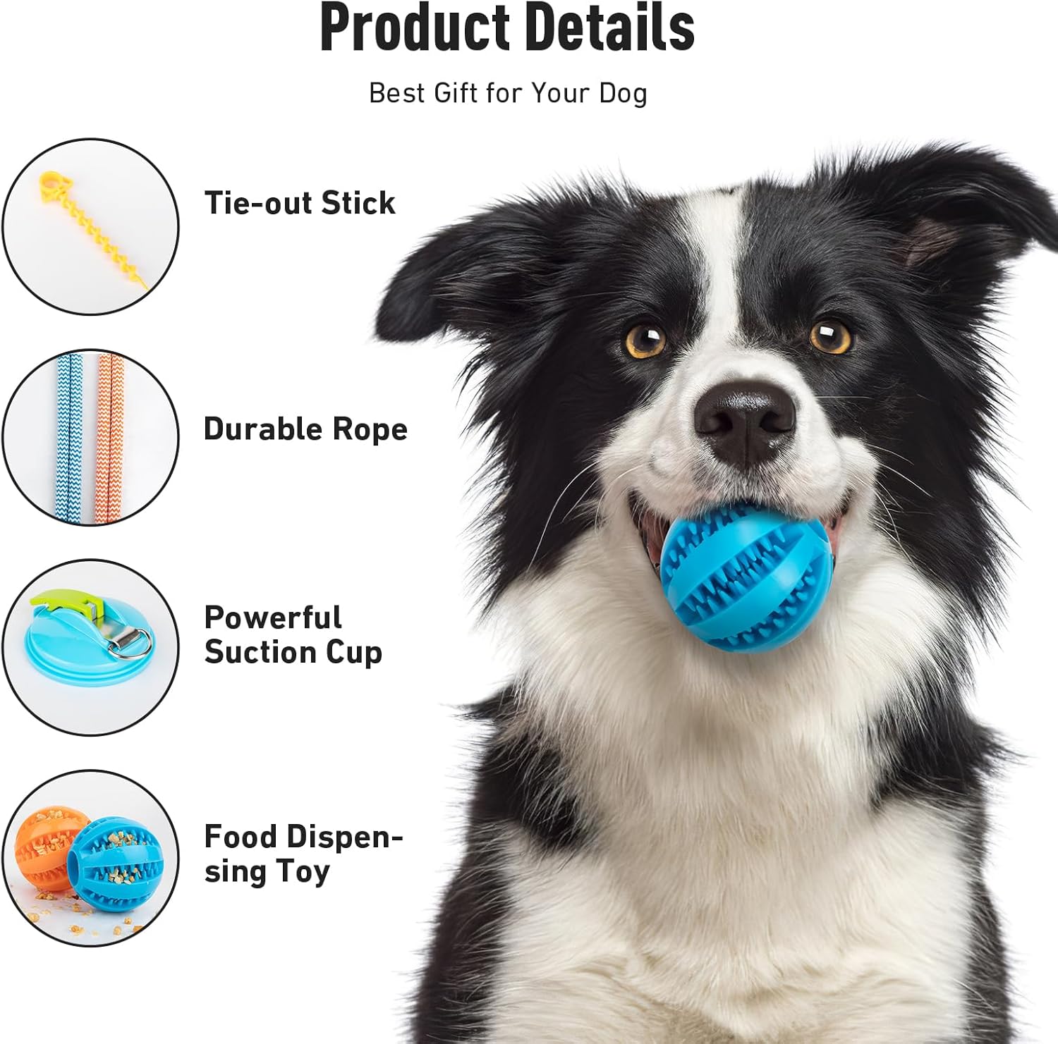 18FTRabbit Juguetes para perros para masticar agresivamente, juguetes interactivos para masticar perros, juguetes de tira y afloja para perros