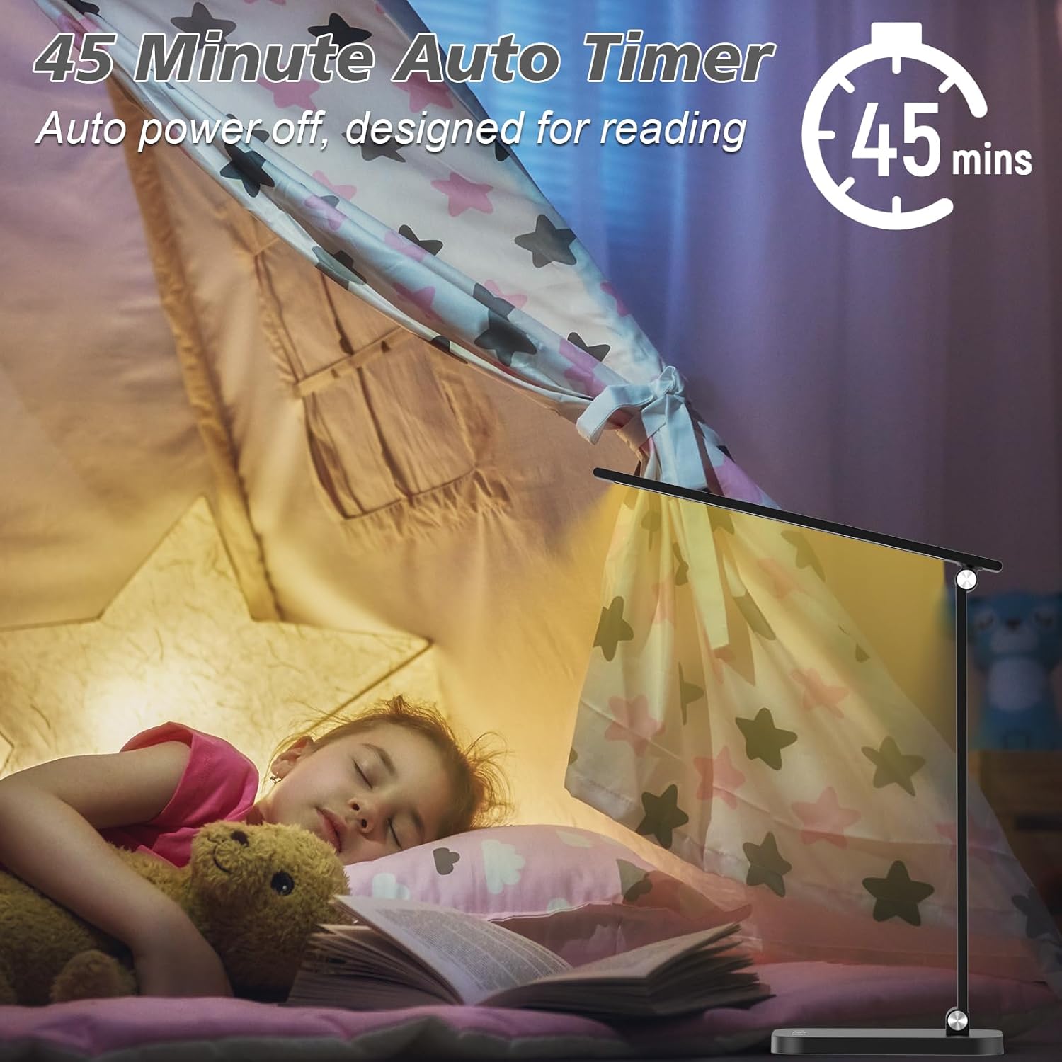 Lámpara de escritorio LED brillante para dormitorio universitario, luz de escritorio plegable para oficina en casa, lámparas de escritorio de