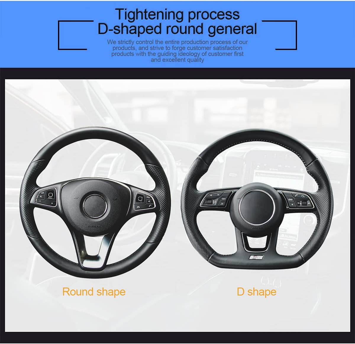 Funda para volante de automóvil, de microfibra de piel sintética, elástica de fibra de carbono, protector de volante de automóvil, 15 pulgadas,