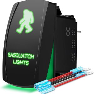 MICTUNING 5pin BIGFOOT Interruptor basculante ON-OFF Luz LED 20A 12V Verde MICTUNING 5pin BIGFOOT Interruptor basculante ON-OFF Luz LED 20A 12V Verde