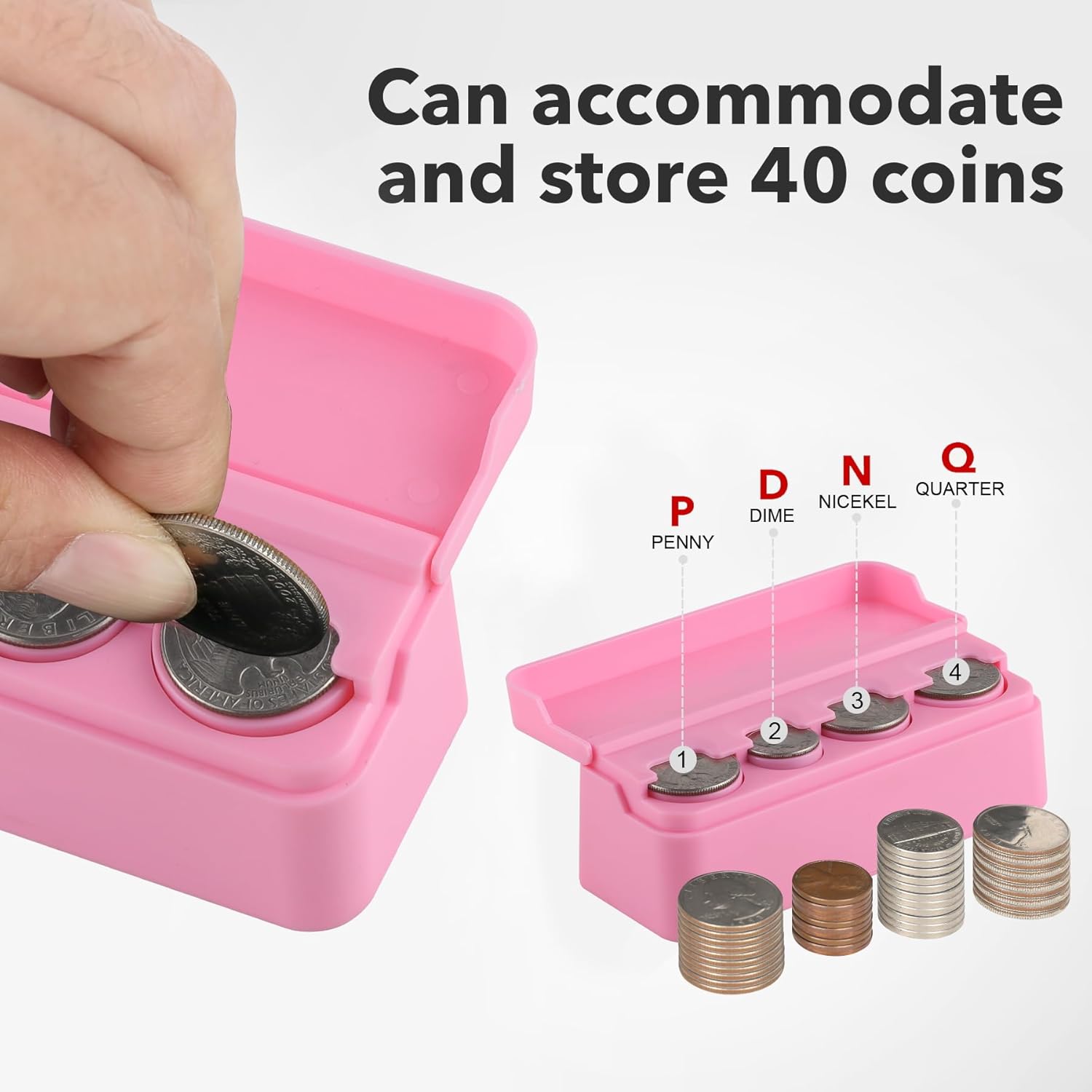SINGARO Soporte para monedas para automóvil, organizador de cambio de monedas compatible con monedas de diferentes tamaños, soporte montado en el