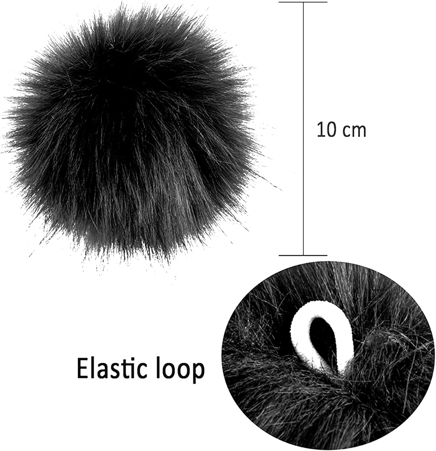 SIQUK 56 pompones de piel sintética de zorro con lazo elástico para sombreros, bufandas, guantes, bolsas, accesorios (color suave)
