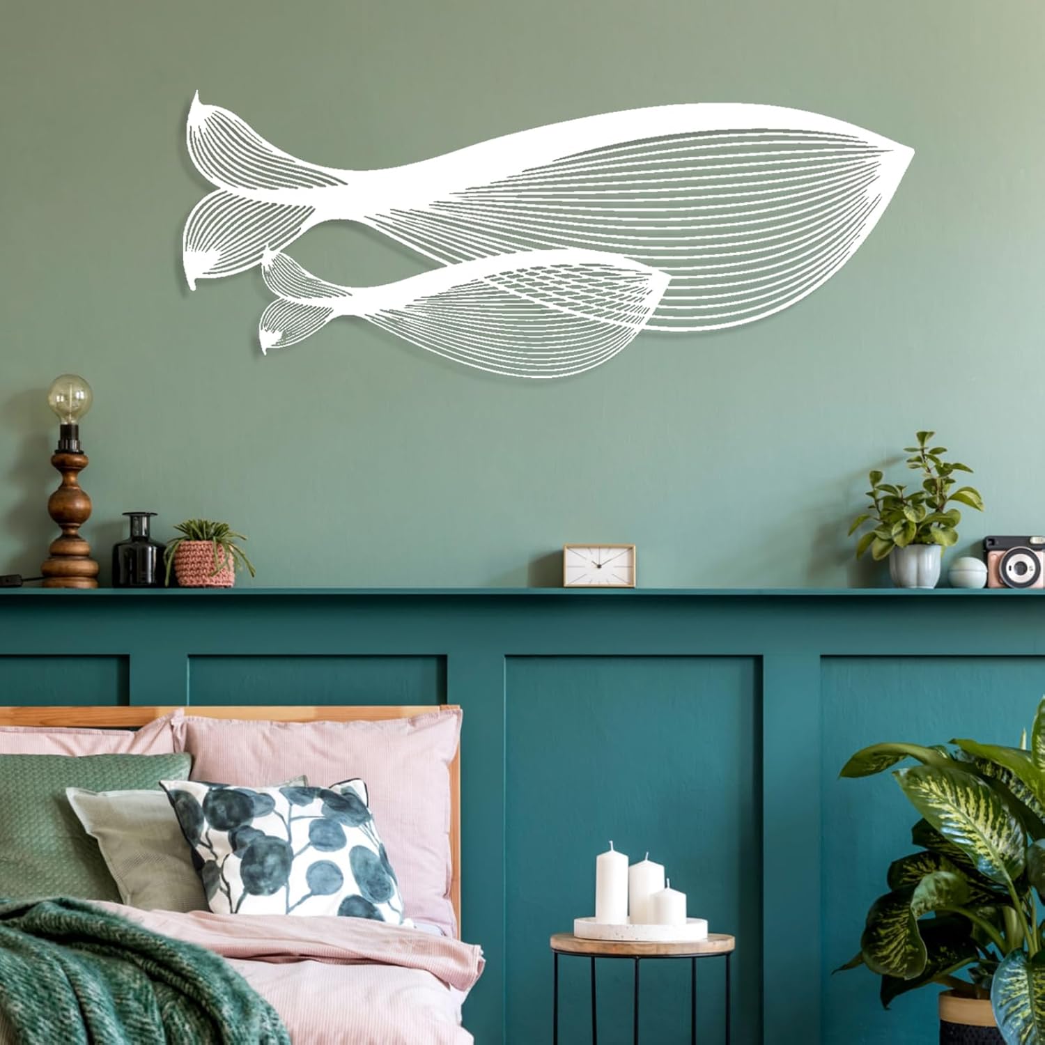 Arte de pared de metal de ballena azul, arte de ballena metálica, arte de línea de metal, arte de pared de metal costero, decoración náutica,