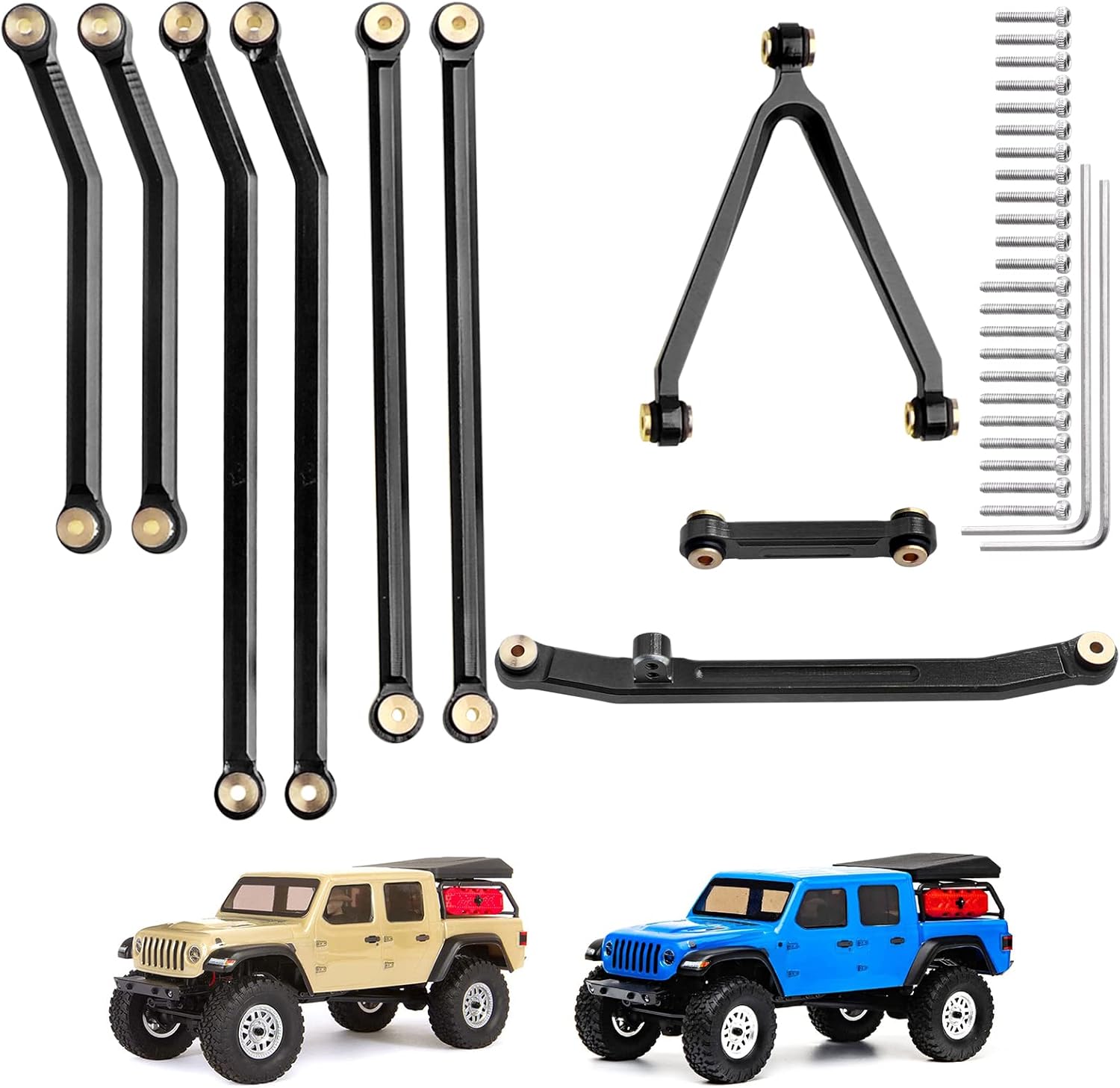 HobbyPark SCX24 Gladiator Links Set High Clearance Aluminio Dirección Varillaje para Axial SCX24 Gladiator Actualizaciones AXI00005 Piezas de