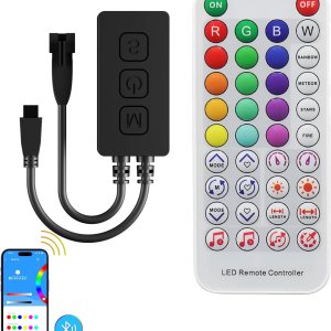 GINGSOW Controlador LED de música Bluetooth SP611E para 1903B WS2812b WS2811 IC RGB persecución tira LED de color sincronización direccionable GINGSOW Controlador LED de música Bluetooth SP611E para 1903B WS2812b WS2811 IC RGB persecución tira LED de color sincronización direccionable