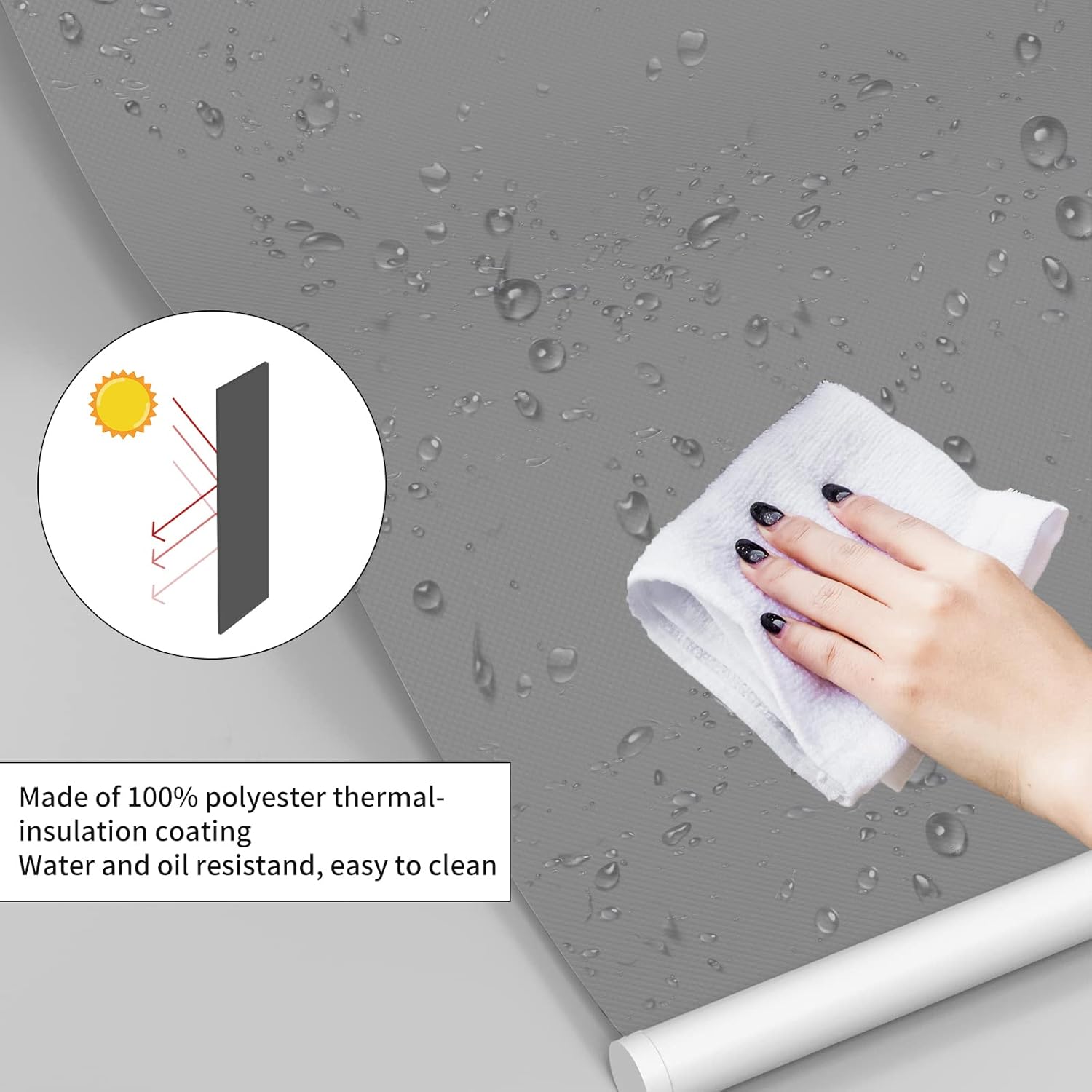 Persianas opacas para ventanas, persianas con aislamiento térmico y anti-rayos ultravioleta, 100 % opacas, para ventanas interiores del hogar, sala