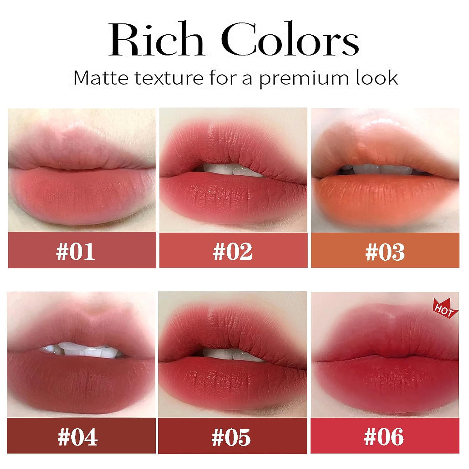 Juego de lápices labiales líquidos de terciopelo mate de 6 colores, lindo esmalte de labios de conejo 2 en 1, llavero para brillo de labios, tinte