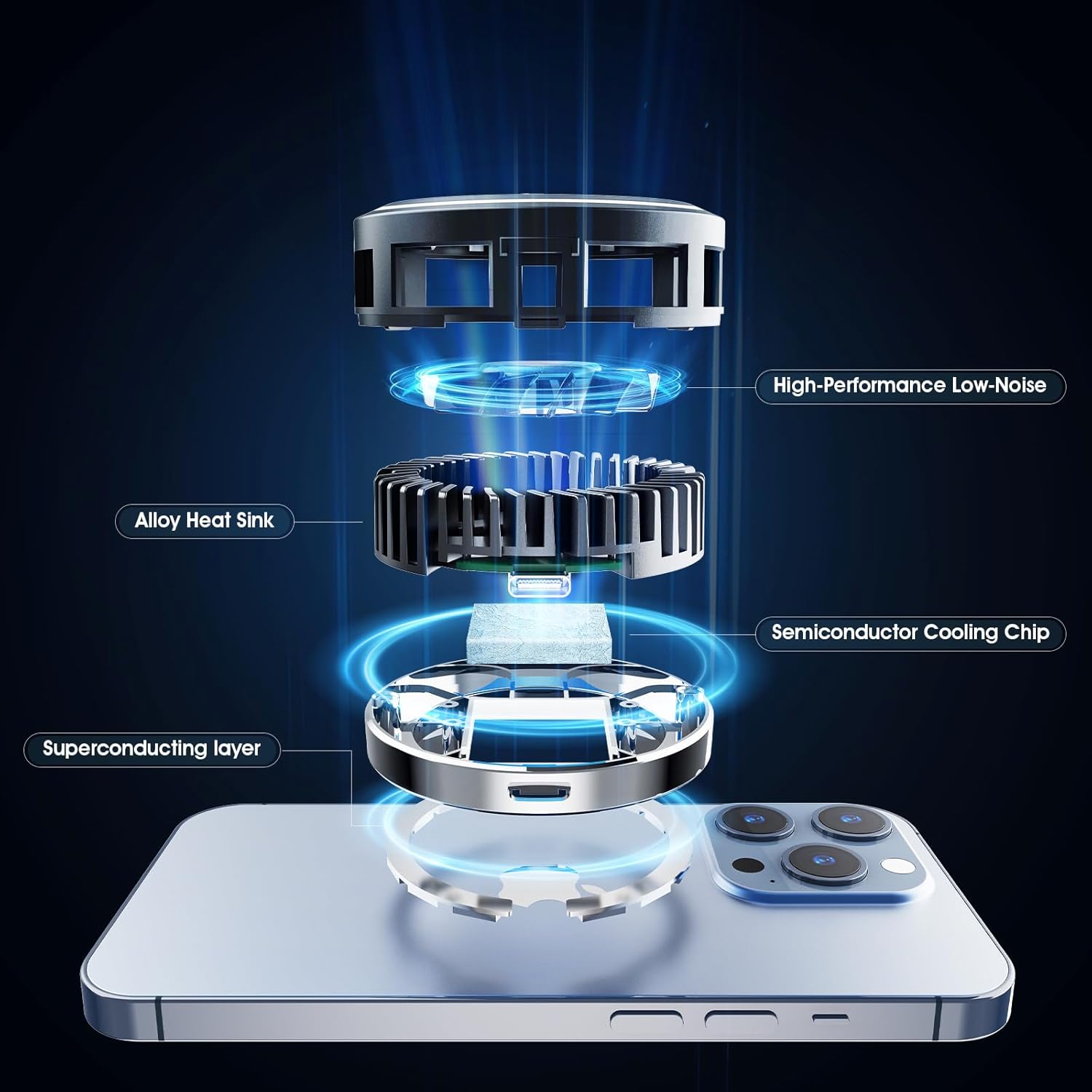 Magsafe – Enfriador de teléfono S9 – Ventilador de refrigeración para teléfono con chip de enfriamiento semiconductor, funda de refrigeración para