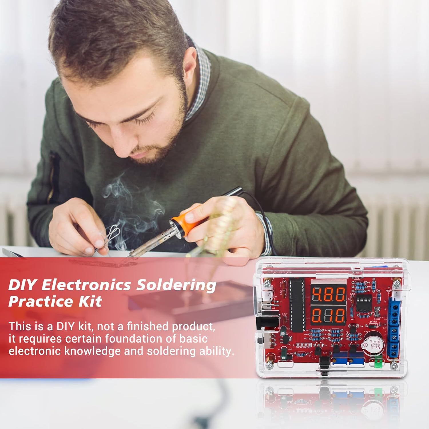 MiOYOOW Kit de práctica de soldadura, generador de señal ajustable PWM, probador de corriente de voltaje, kit de proyecto electrónico, pantalla LED,