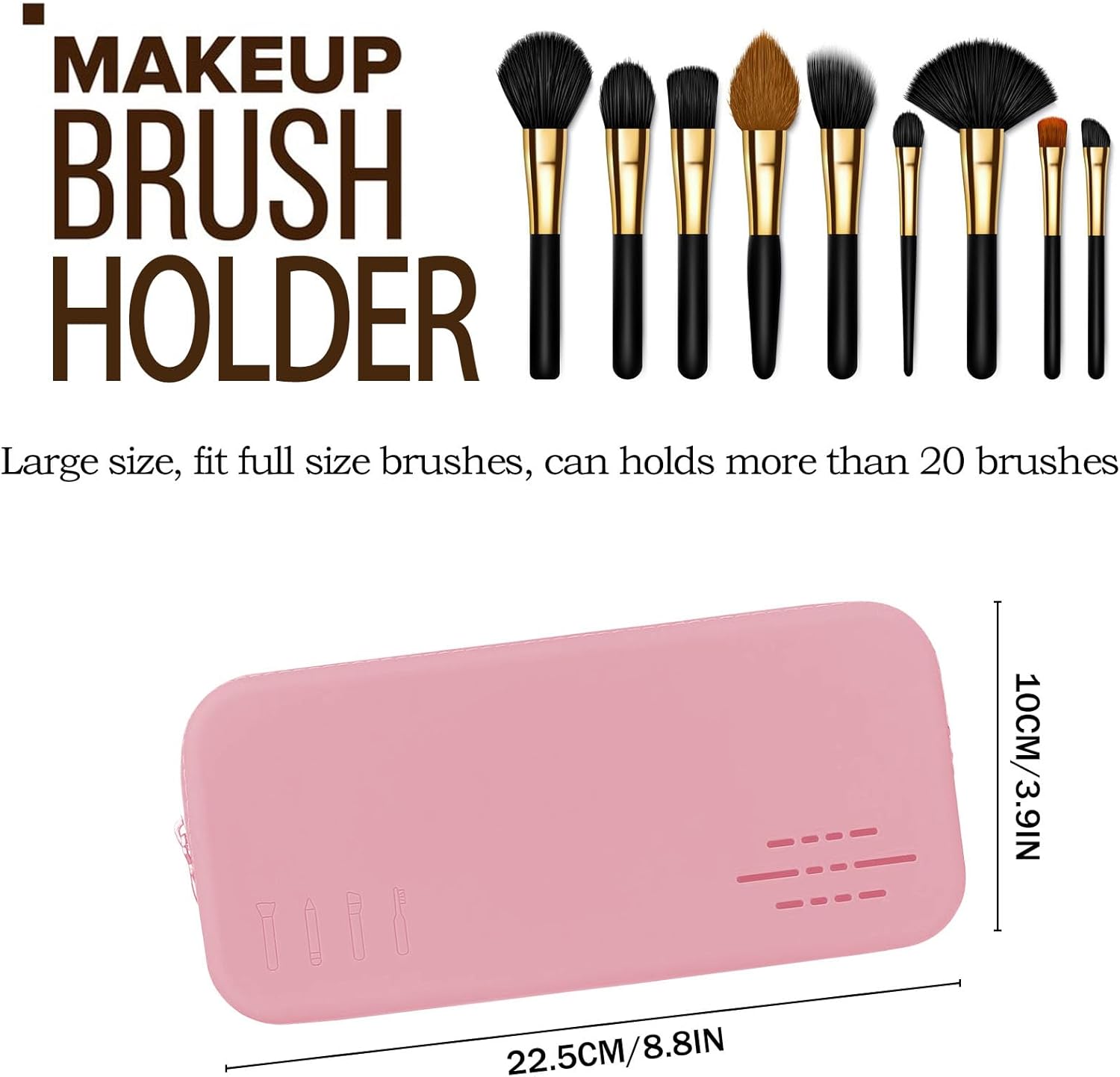 Soporte para brochas de maquillaje de viaje, soporte de silicona moderno y portátil, organizador de herramientas de maquillaje suave y elegante para