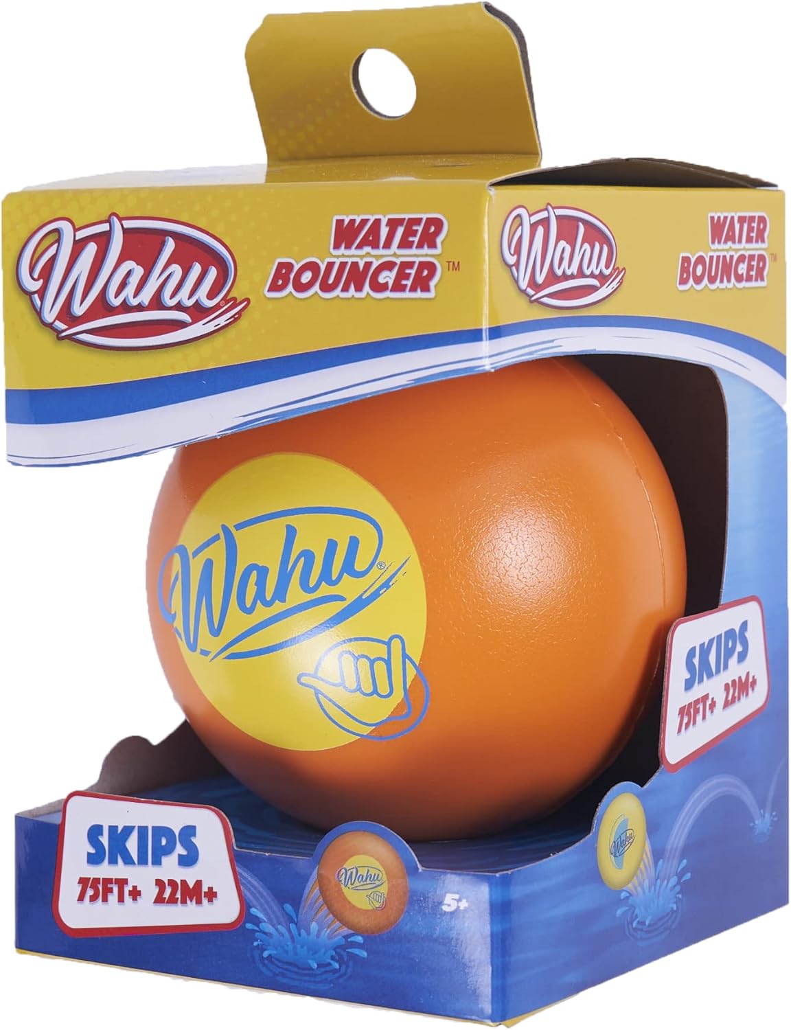 WAHU Bouncer – Pelota de piscina 100% impermeable, bola de salto de 3.5 pulgadas para piscina y playa, salta más de 75 pies en el agua, naranja
