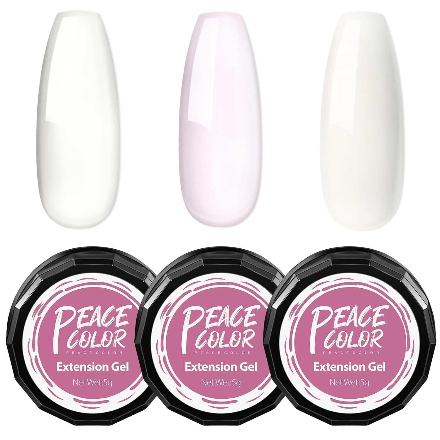Peacecolor – Juego de 3 esmaltes de uñas de gel duro para crear uñas de gel para todas las estaciones y vacaciones, para mujeres y niñas