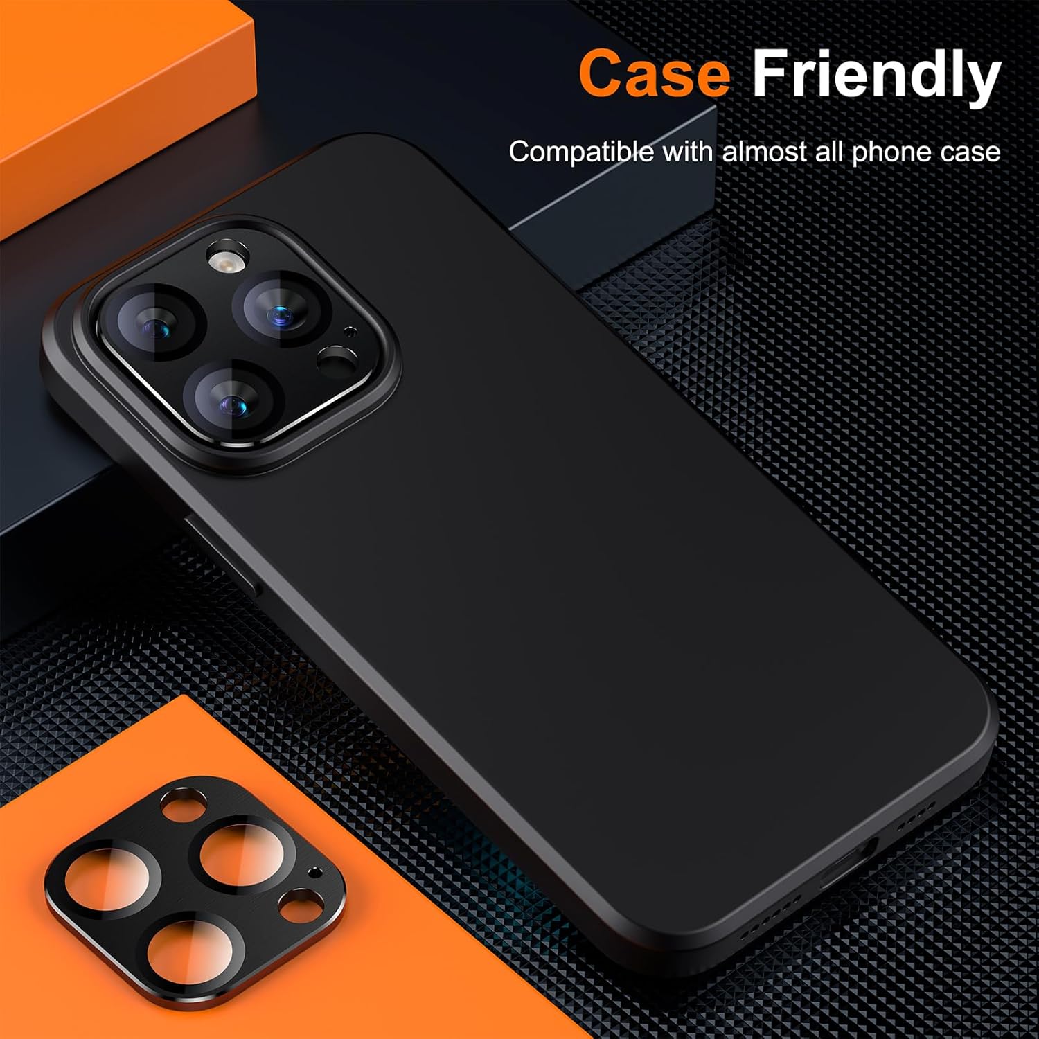 Ksleri Paquete de 2 protectores de lente de cámara para iPhone 15 Pro MaxiPhone 15 Pro, protección contra caídas, cubierta de cámara de vidrio