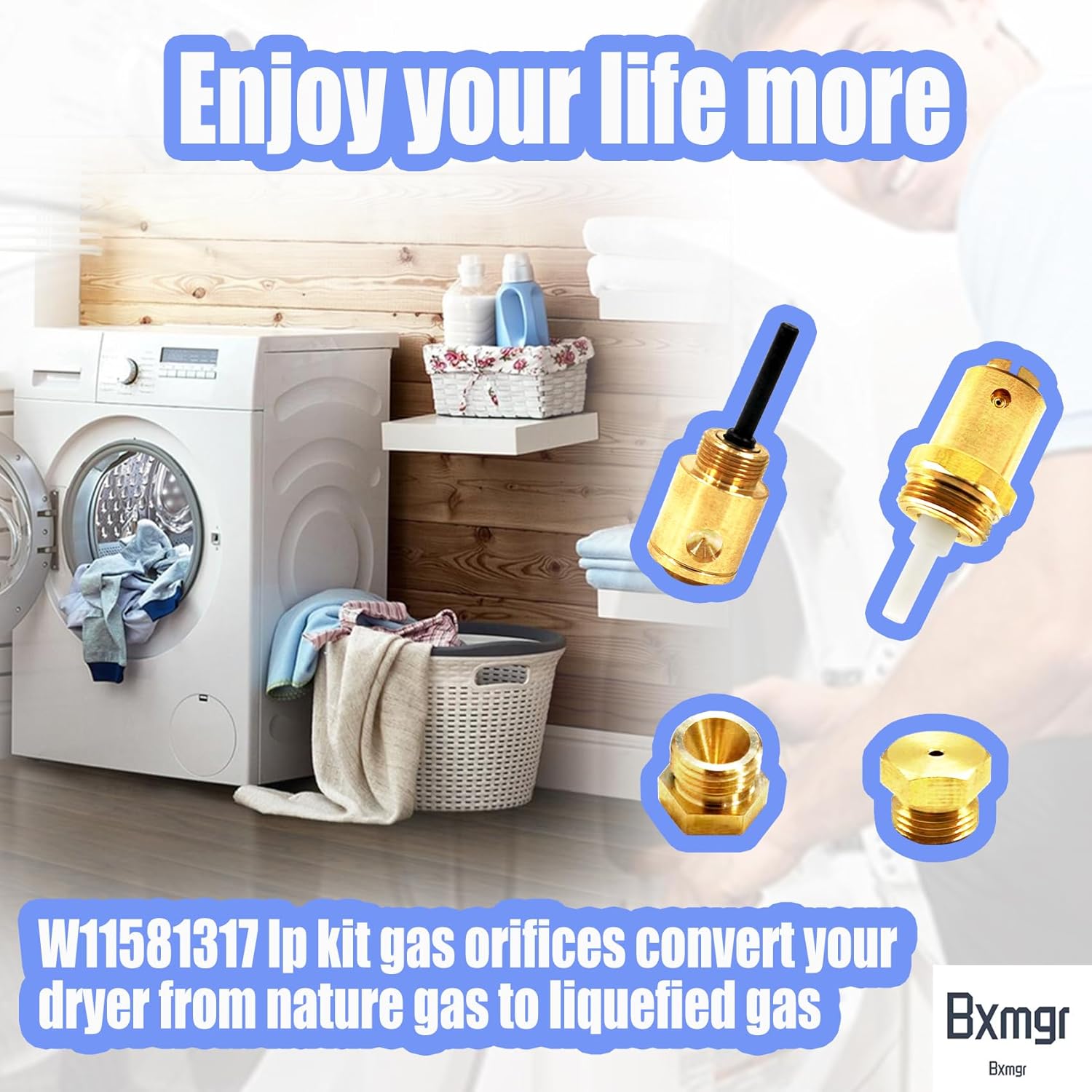 W11581317 Kit de conversión de propano para secadores de 27 pulgadas, compatible con Whirlpool, Armada, Maytag, Kenmore 20000 BTUHr Secadores de