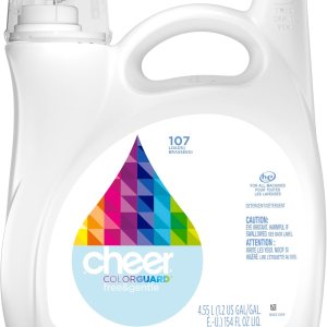 Cheer Detergente líquido para ropa libre, 107 carga, 154 fl oz Cheer Detergente líquido para ropa libre, 107 carga, 154 fl oz