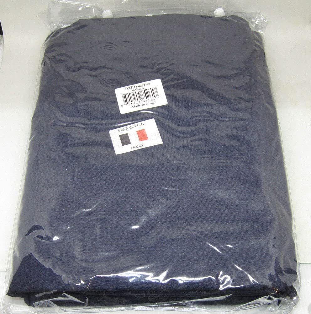 Premium 5×9.5 ft Embroidered France 100% Cotton Casket Flag