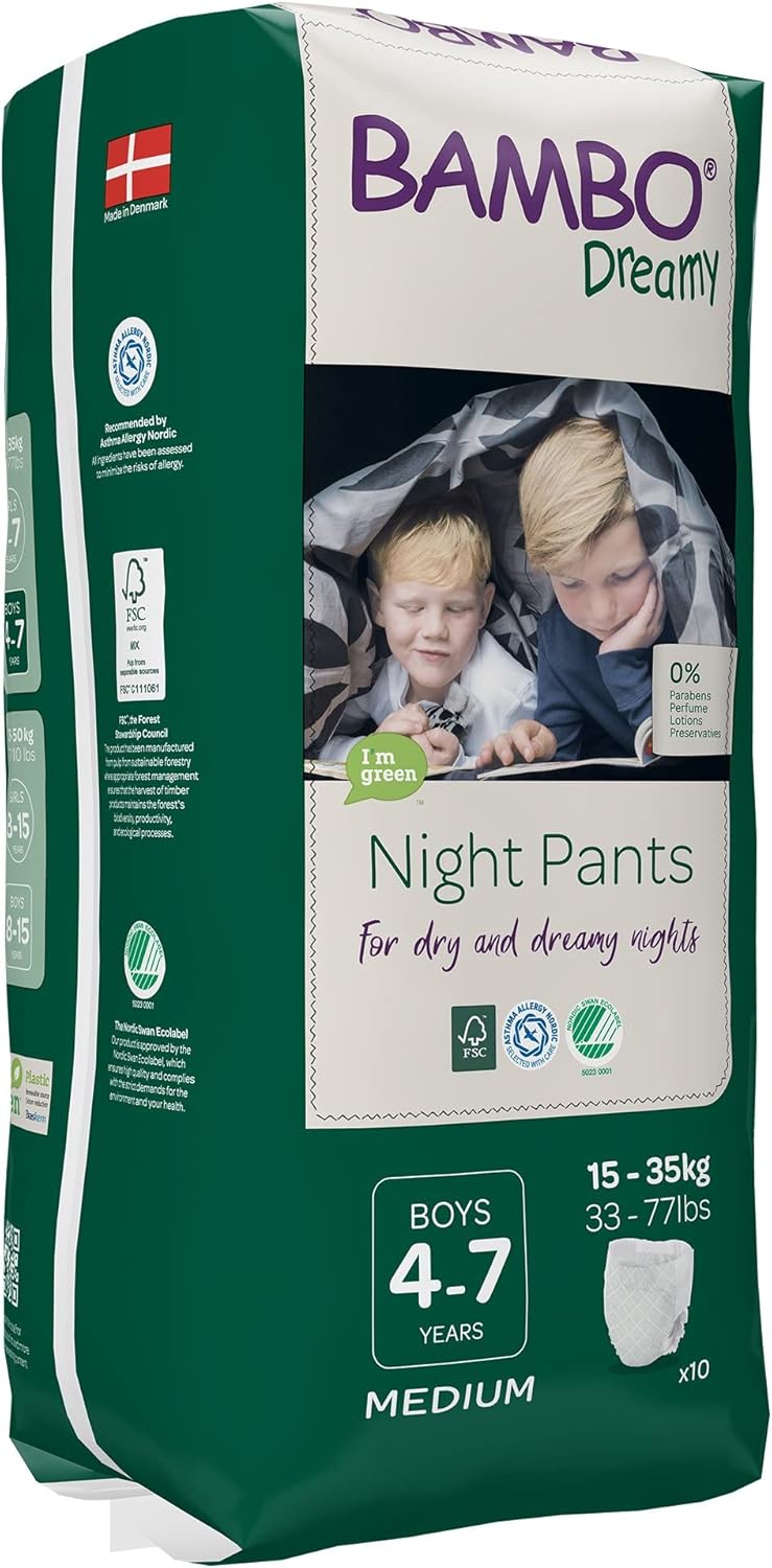 Bambo Nature Pantalones de noche de ensueño prémium niños de 4 a 7 años, 120 unidades