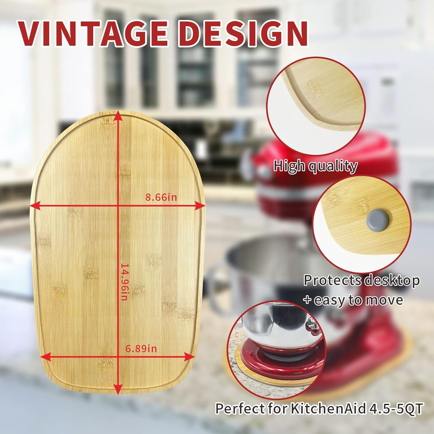 Alfombrilla deslizante para Kitchenaid Slider Mat de 4.5 a 5 cuartos de galón, alfombrilla deslizante para batidora de pie Kitchenaid se desliza