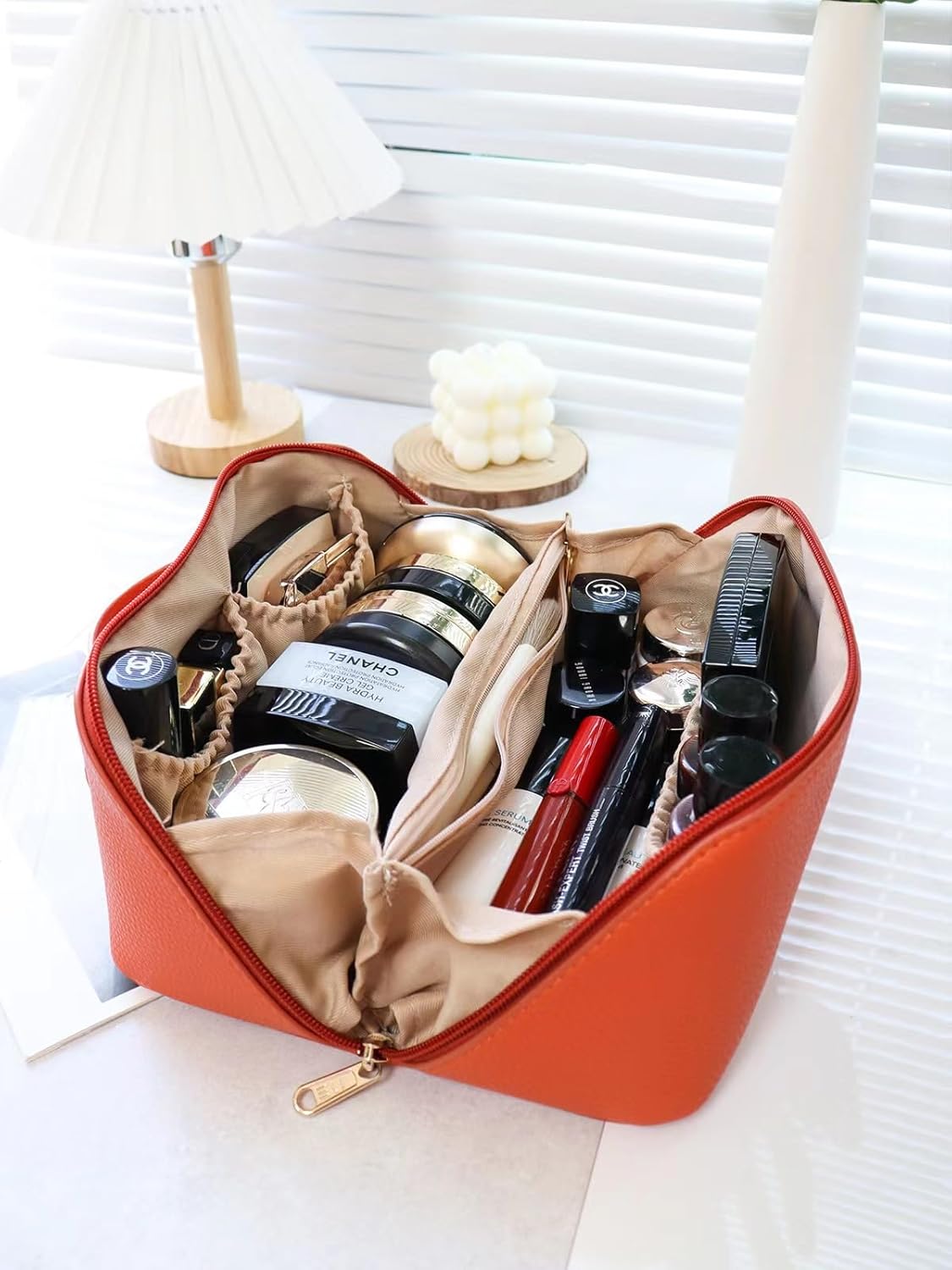 Bolsa de maquillaje de viaje, anaranjado (M-Orange), Moda