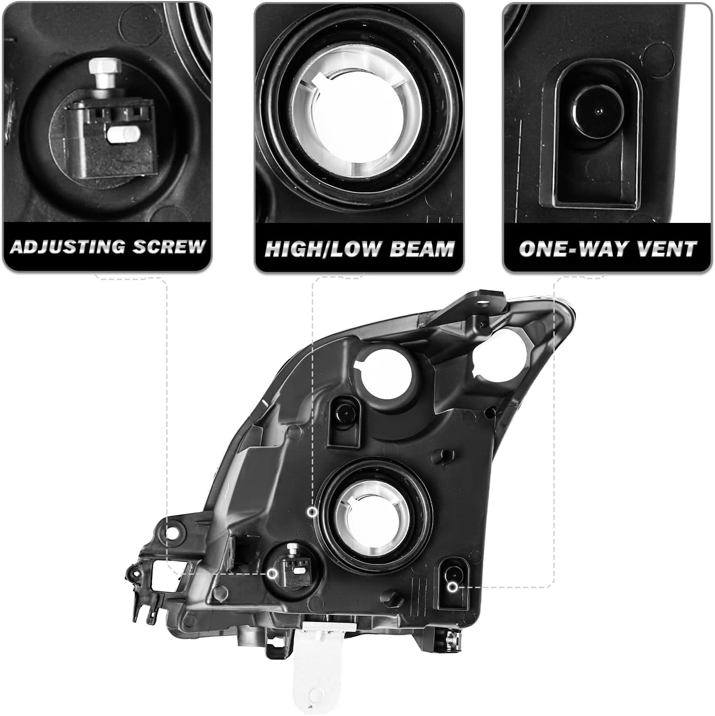 SOCKIR Conjunto de faro delantero para Nissan Sentra 2010 2011 2012 conductor y pasajero lado cromado