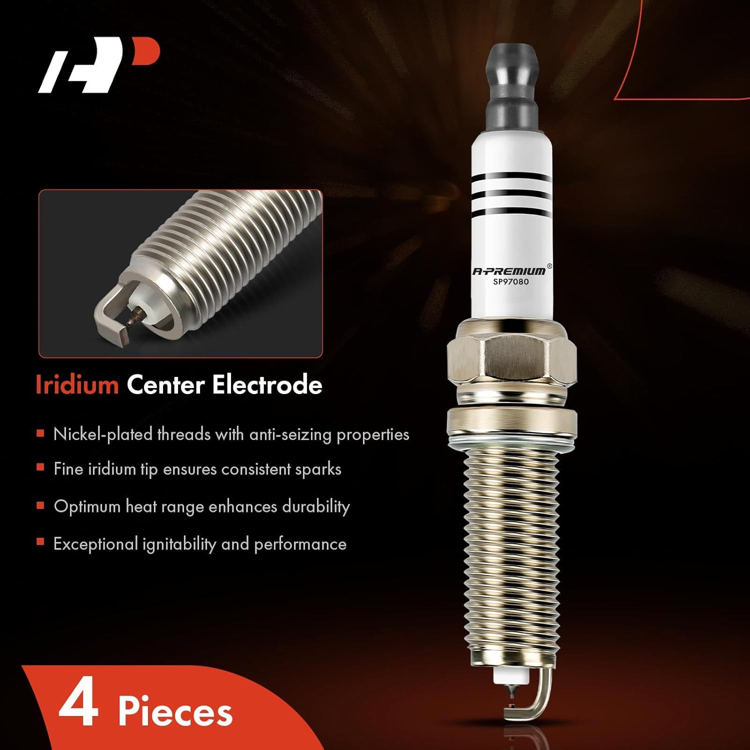 A-Premium Bujías iridio Platinum compatibles con Hyundai Elantra 2017-2020, Elantra GT 2018-2020, Sonata, Tucson, Veloste, Kona y Kia Soul, Optima,