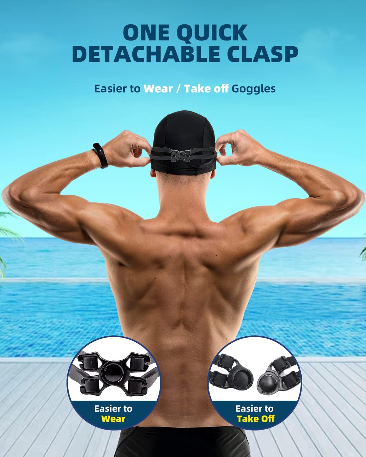Tripsky Swim Goggles, Rimless polarized swimming goggles for Adult Men Women Youth