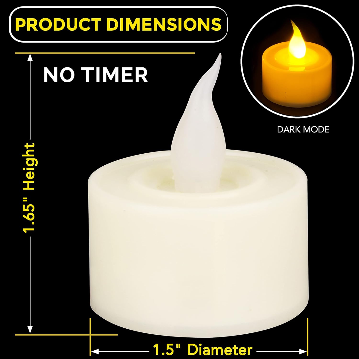 Furora LIGHTING Velas LED de color blanco marfil, paquete de 20, velas parpadeantes sin llama para decoración del hogar, 1.65 pulgadas de alto,