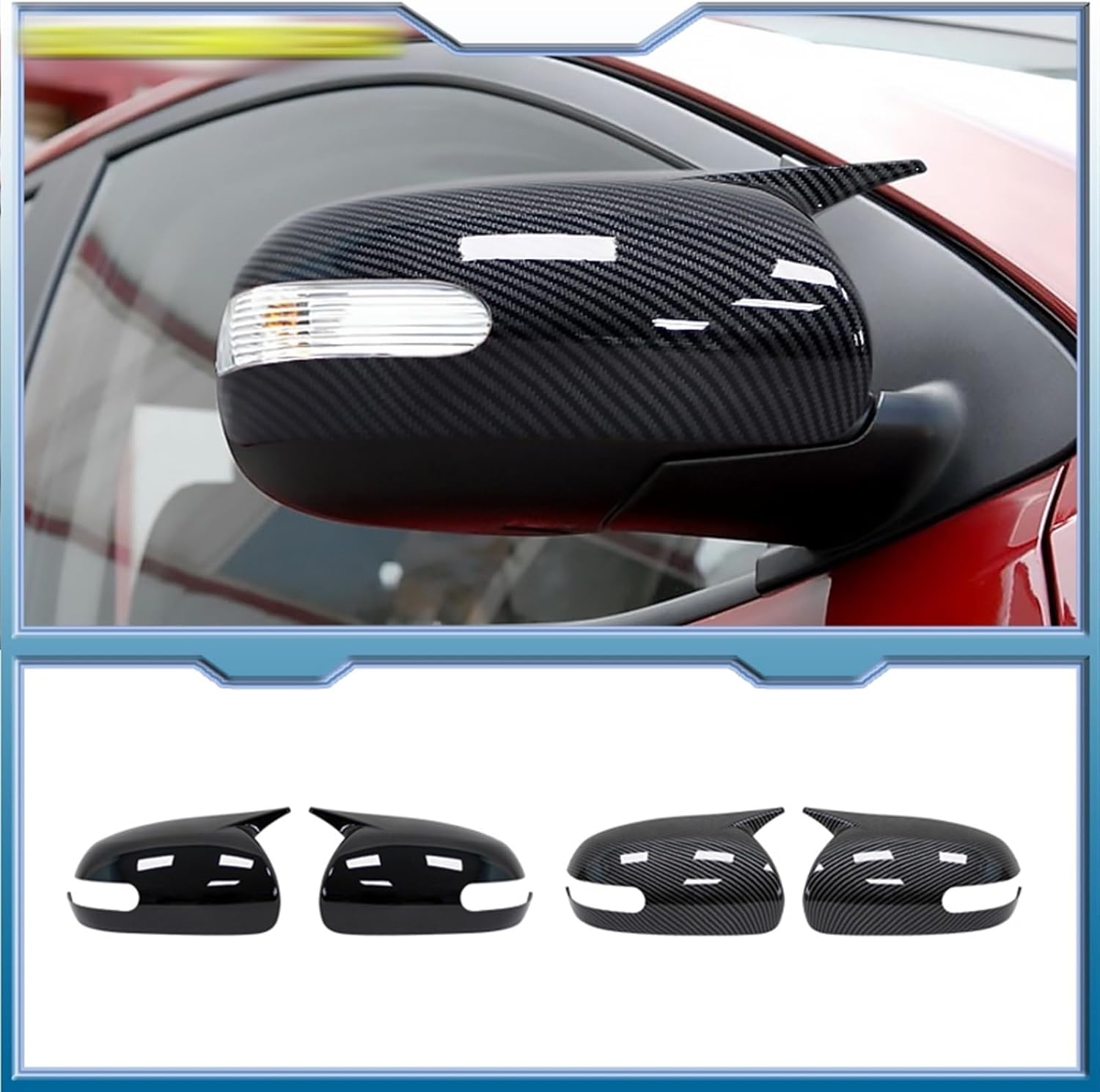 DEBLAN Para KIA K3 Cerato Forte 2009-2012 Carrocería Exterior del Coche Puerta Lateral Espejo Retrovisor Cubierta Tapa Carcasa Carcasa Adhesivo Trim