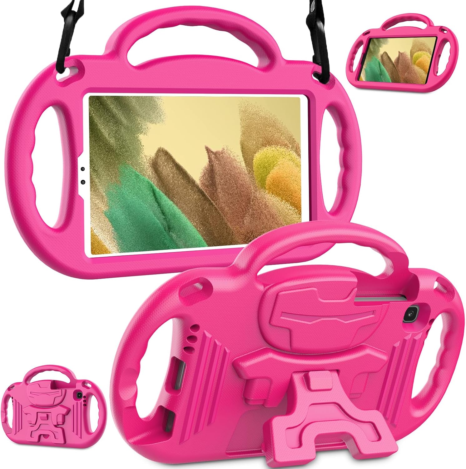 LTROP Funda para niños para Samsung Galaxy Tab A7 Lite de 8.7 pulgadas 2021 (SM-T220T225T227), Galaxy Tab A7 Lite funda para niños, con correa para