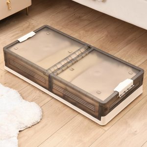 ZLLZUU Contenedores de almacenamiento debajo de la cama, contenedores de almacenamiento de plástico debajo de la cama con ruedas, cajones apilables ZLLZUU Contenedores de almacenamiento debajo de la cama, contenedores de almacenamiento de plástico debajo de la cama con ruedas, cajones apilables